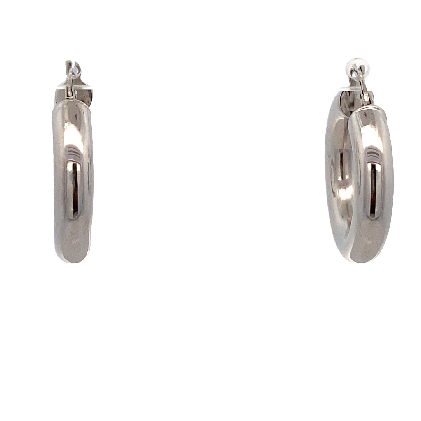 14K White Gold Bold Hoops Earrings | Luby Gold Collection | Luby