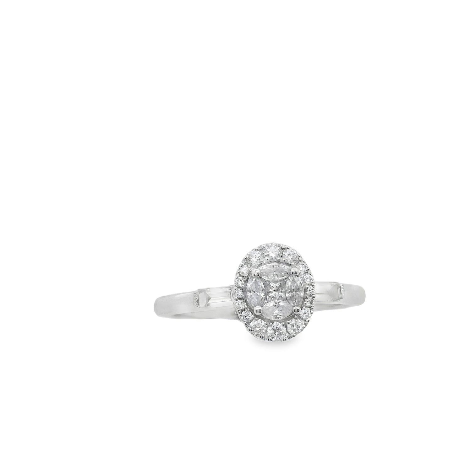 Zeghani White Gold Oval Engagement Ring | Zeghani | Luby
