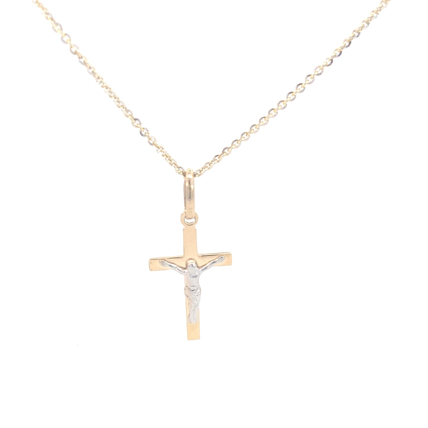 14K Gold Flat 2-T Cross Pendant | Luby Gold Collection | Luby