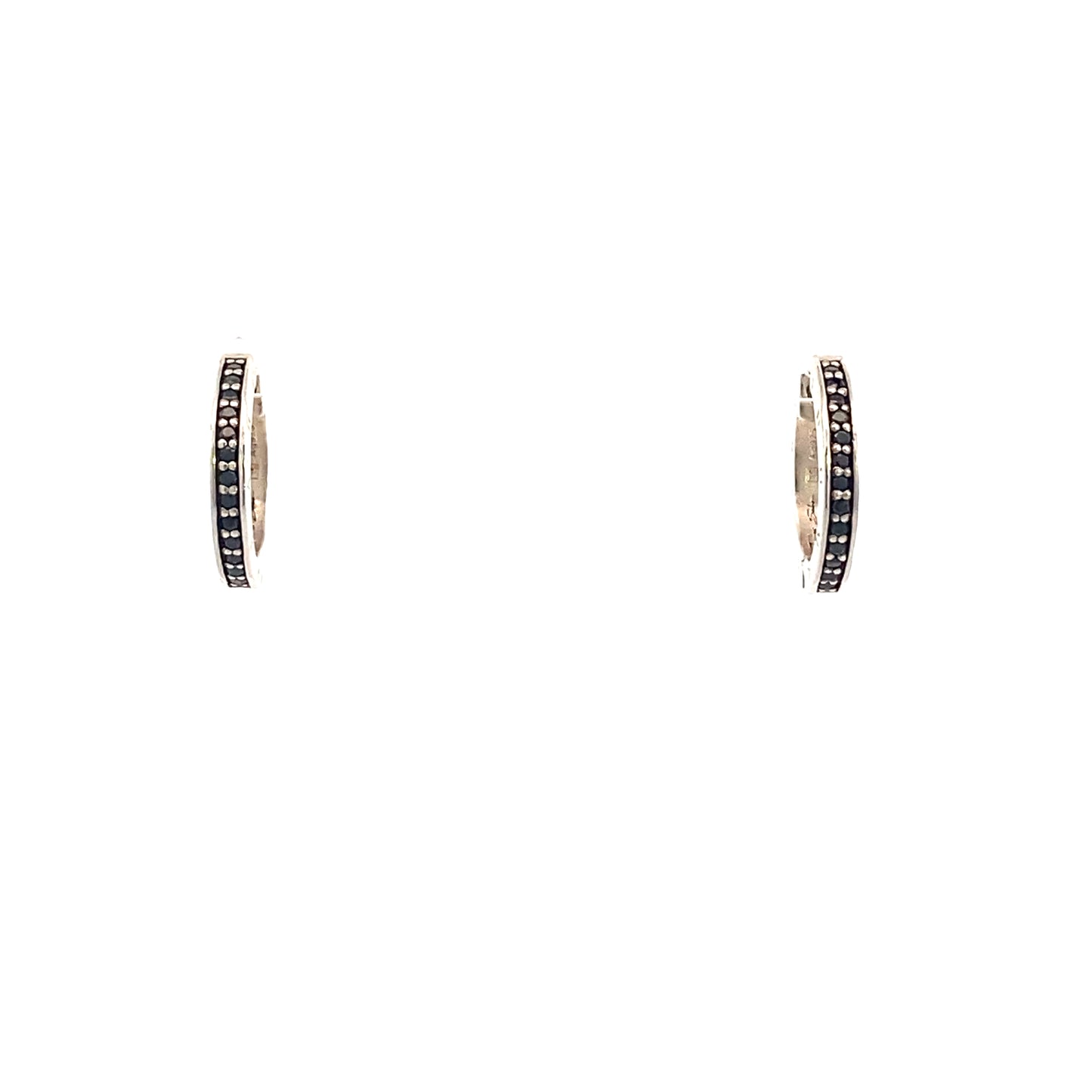 Sterling Silver Black Stones Hoops | Thomas Sabo | Luby