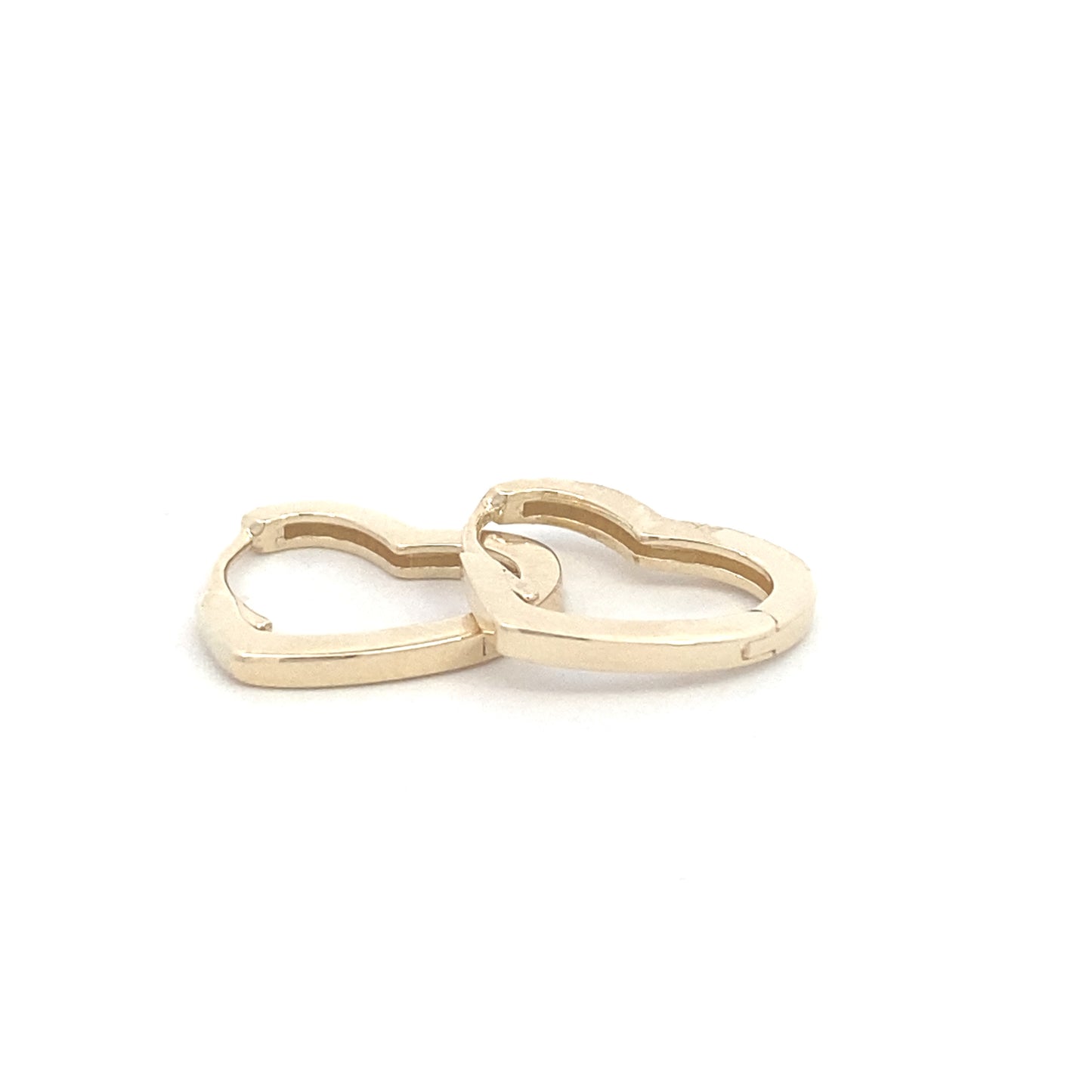 14K Gold Heart Shape Hoops | Luby Gold Collection | Luby