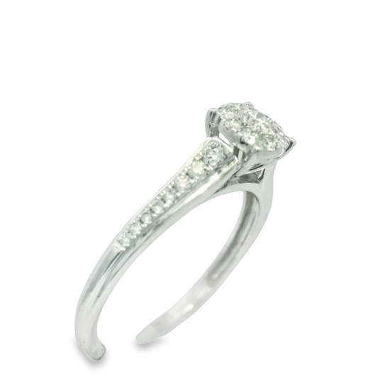 14K White Gold Diamond Bridal Ring 0.37CT | Luby Diamond Collection | Luby 