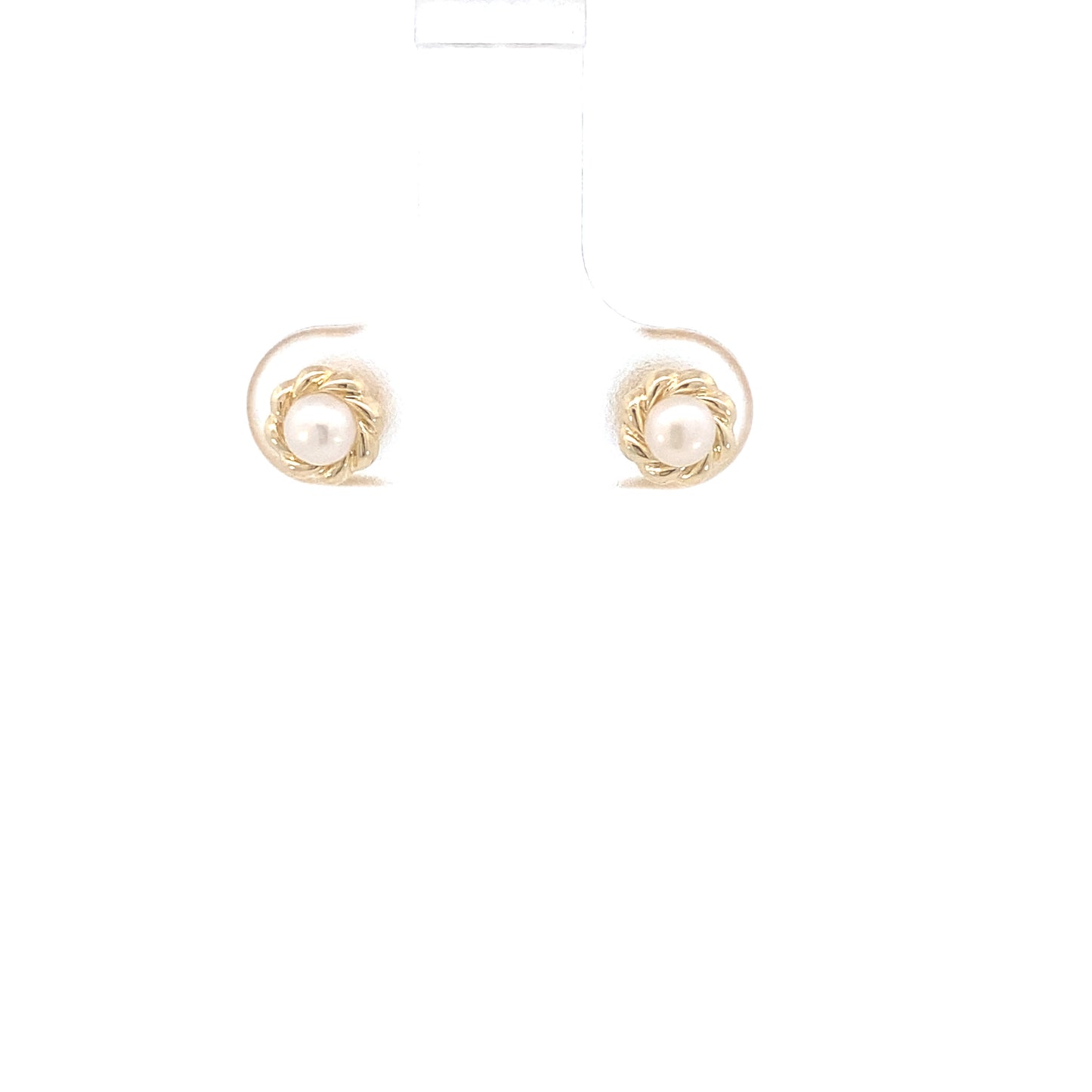 14K Gold Flower with Pearl Baby Stud | Luby Gold Collection | Luby