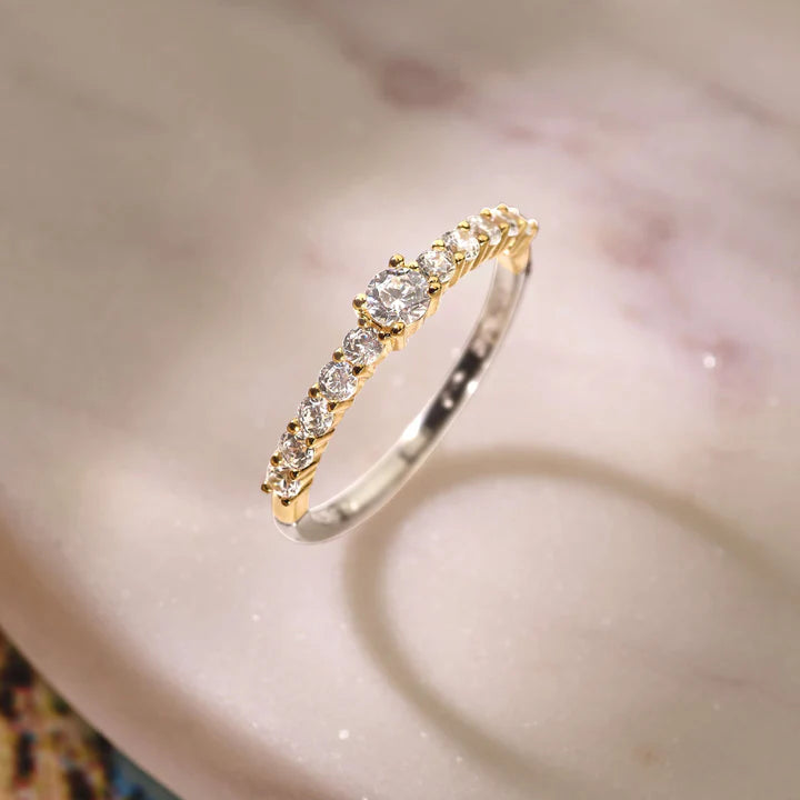 Tennis Ring with stone Ti Sento