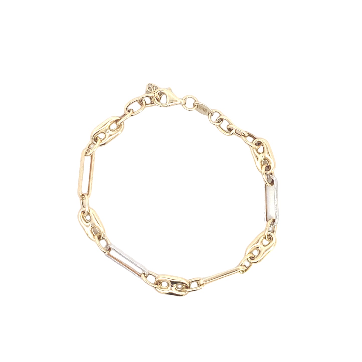 14K Gold 2/T Link Bracelet | Luby Gold Collection | Luby