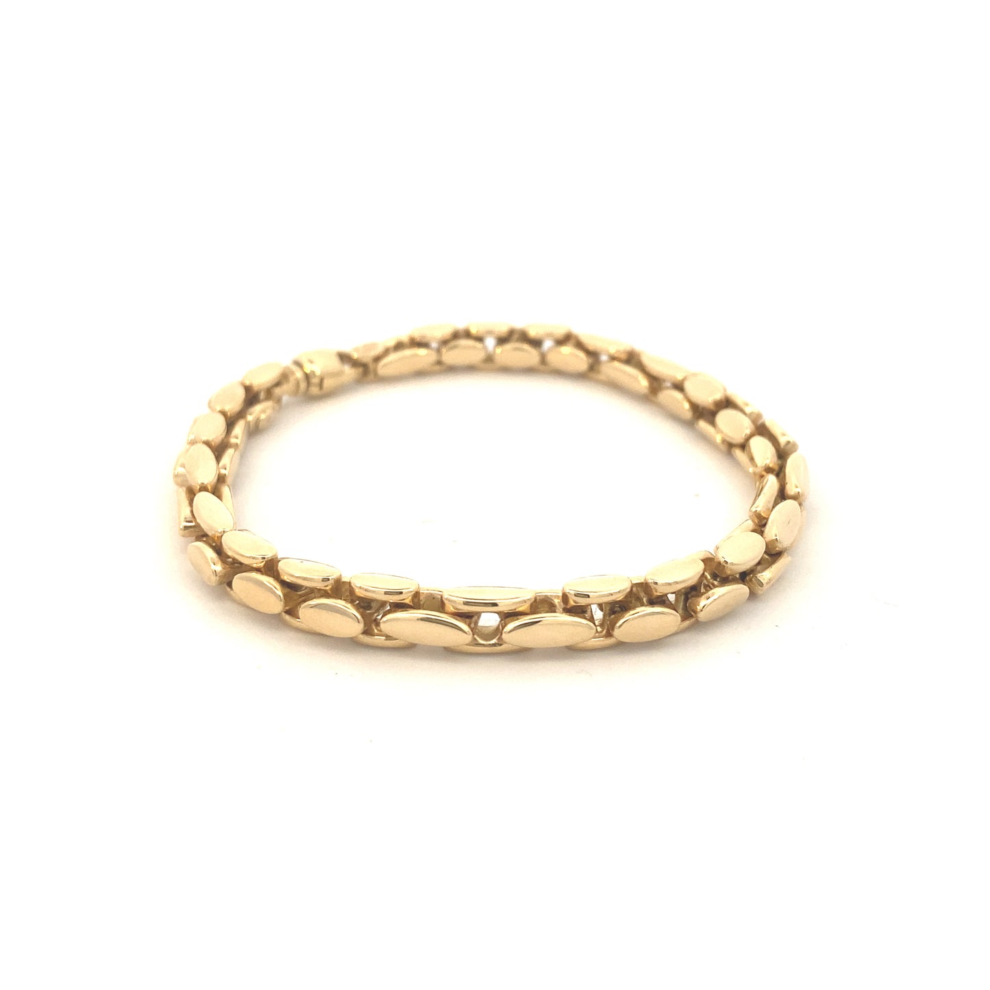 14K Gold Open Oval Link Mens Bracelet | Luby Gold Collection | Luby