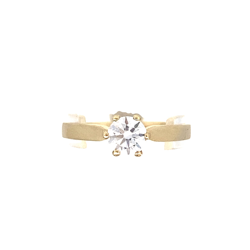 14K Gold Solitaire Six Prone Ring | Luby Gold Collection | Luby