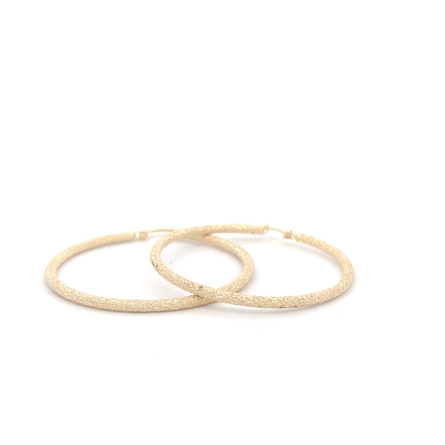 14K Gold Earring Large Hoops Cut Diamond | Luby Gold Collection | Luby