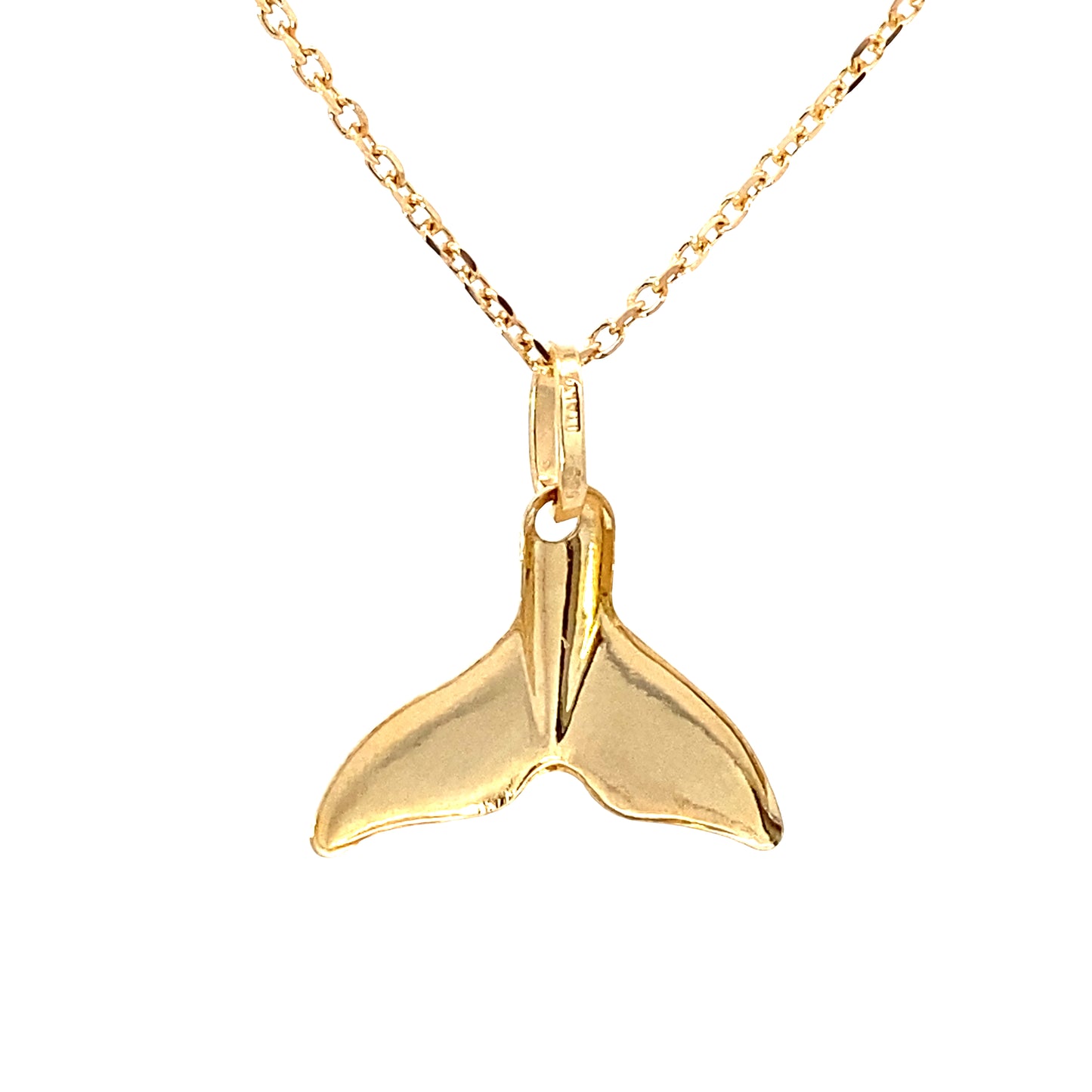 14K Gold Whale Tail Pendant | Luby Gold Collection | Luby