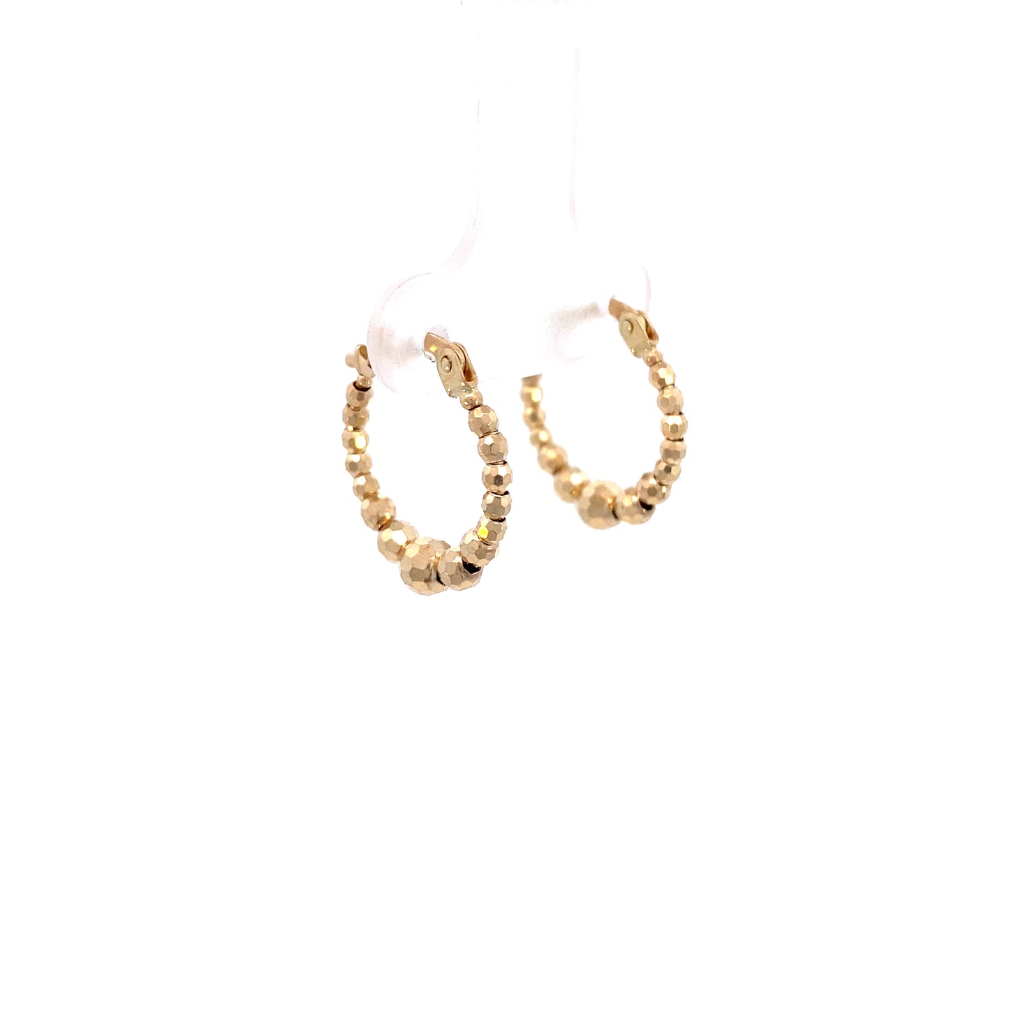 14K Gold Diamond Cut Dots Hoops Earrings | Luby Gold Collection | Luby