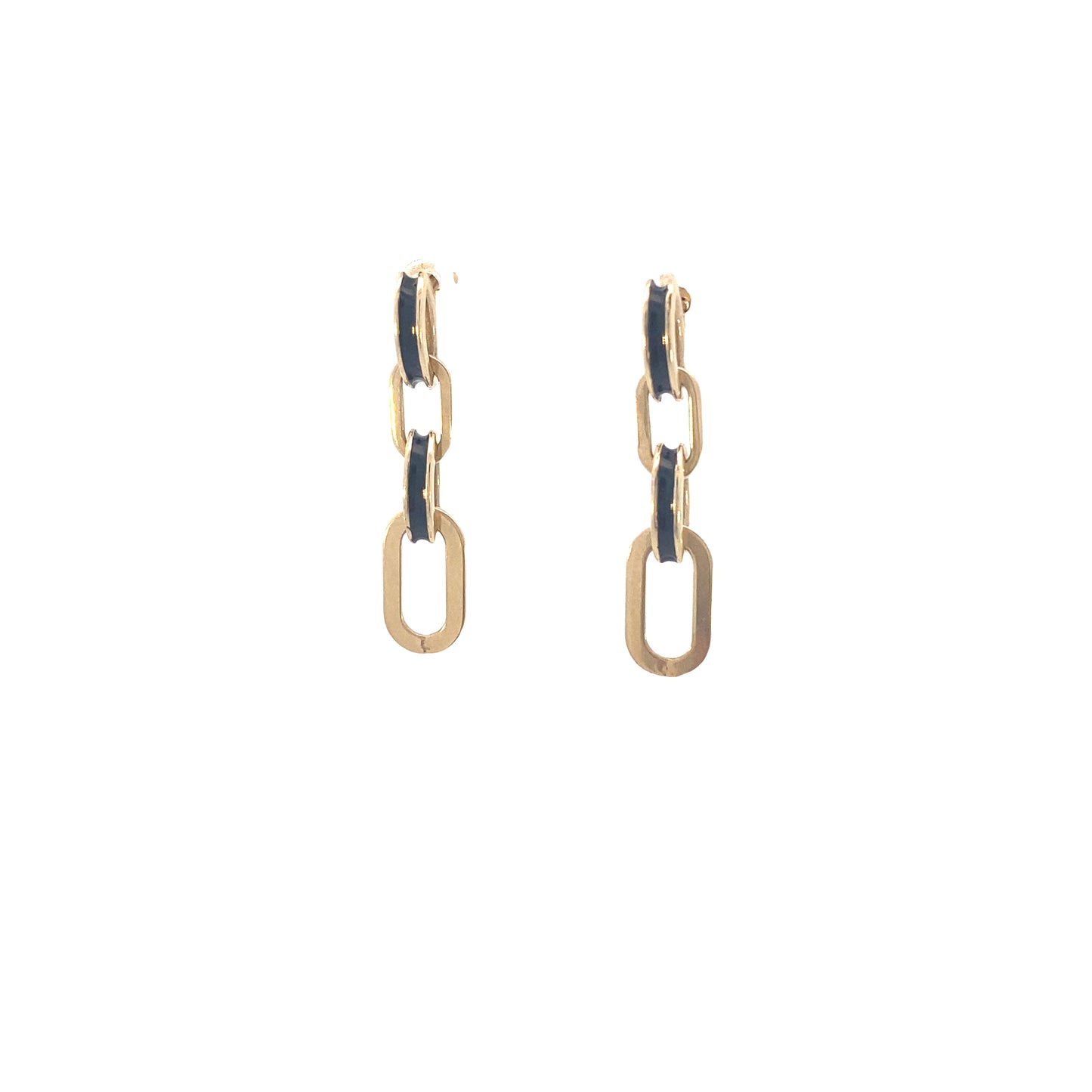 14K Gold Earrings with Black Enamel | Luby Gold Collection | Luby
