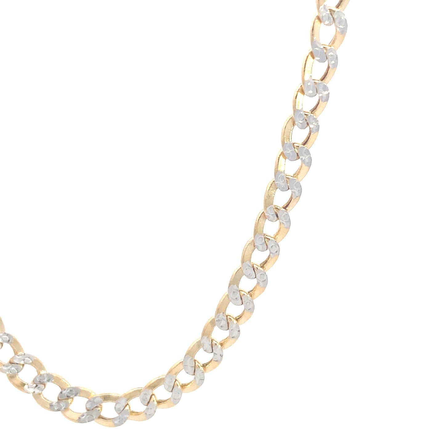 14K Gold Cuban Curb White Pave Chain | Luby Gold Collection | Luby