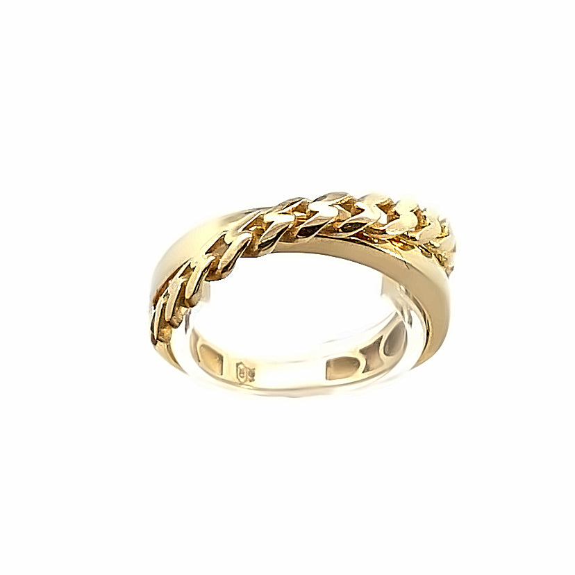 14K Gold Cuban Link On Top Ring | Luby Gold Collection | Luby