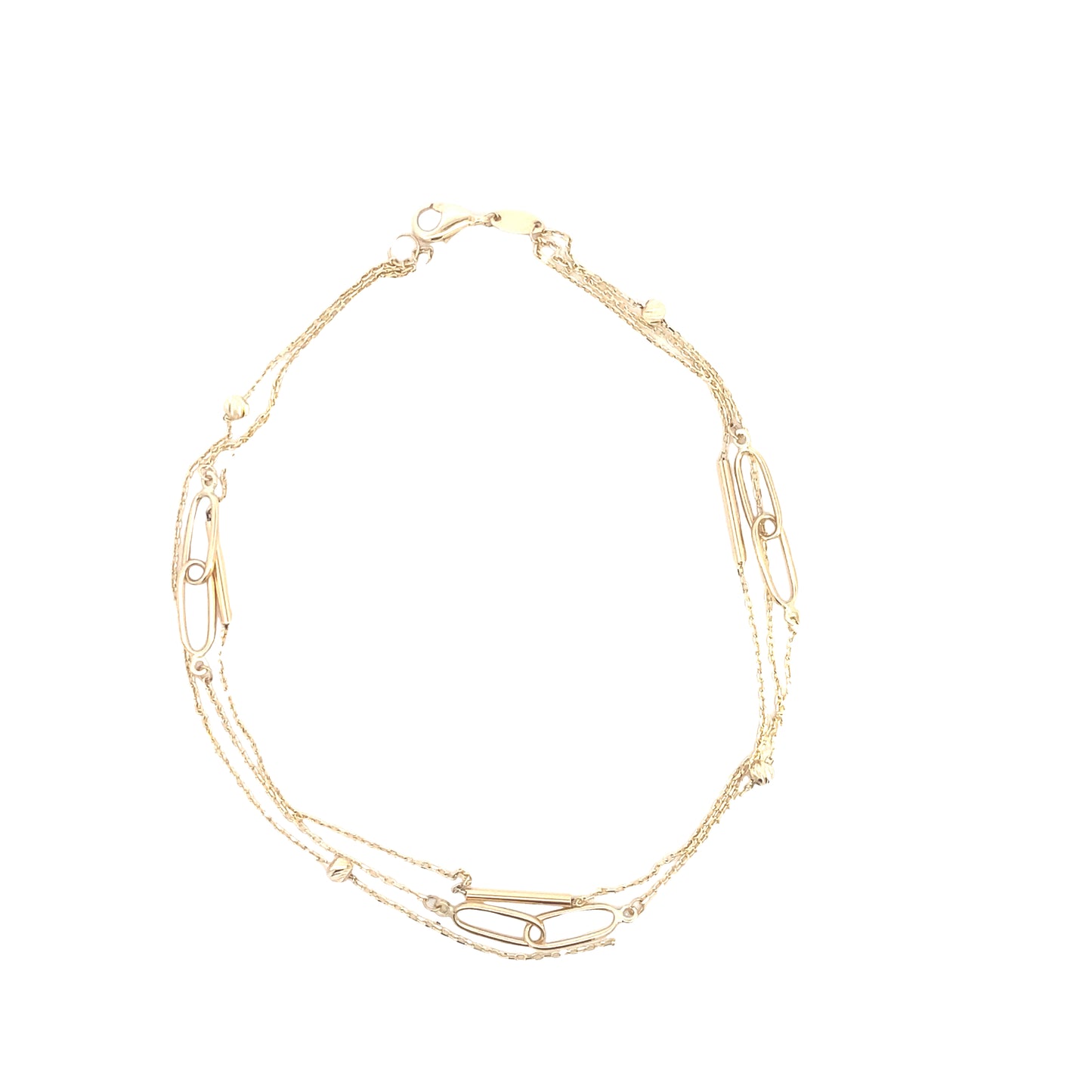 14K Gold Multi Chain Anklet Bracelet | Luby Gold Collection | Luby
