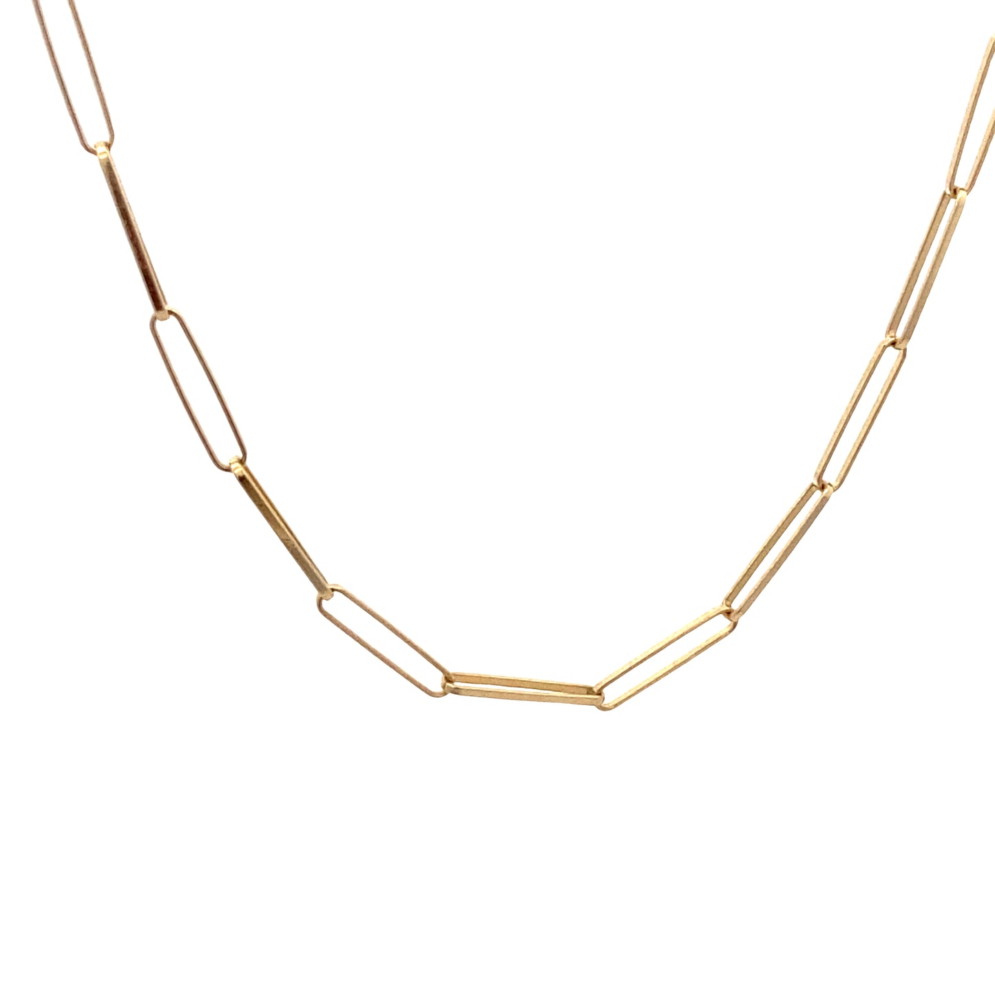 14G Gold Slim Paper Clip Necklace | Luby Gold Collection | Luby