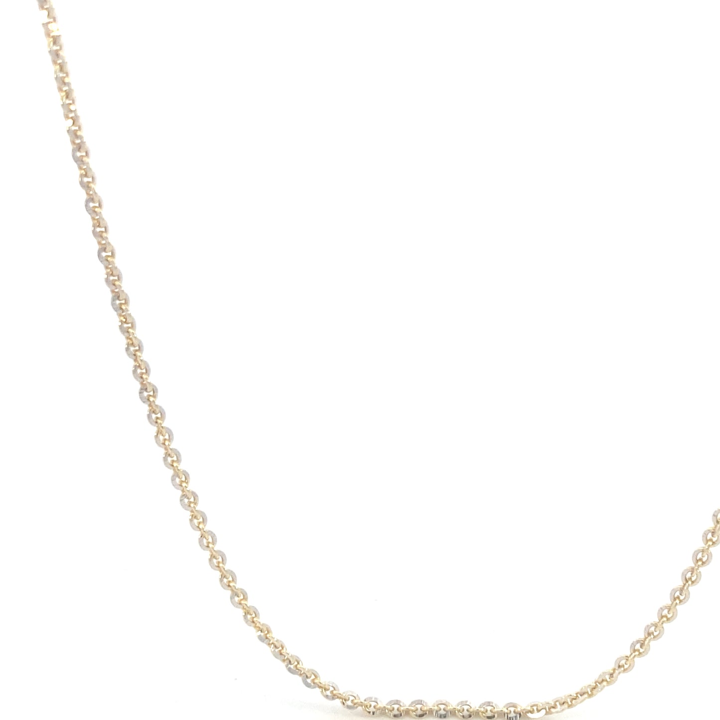 14K Gold Rolo Chain with White Pave | Luby Gold Collection | Luby