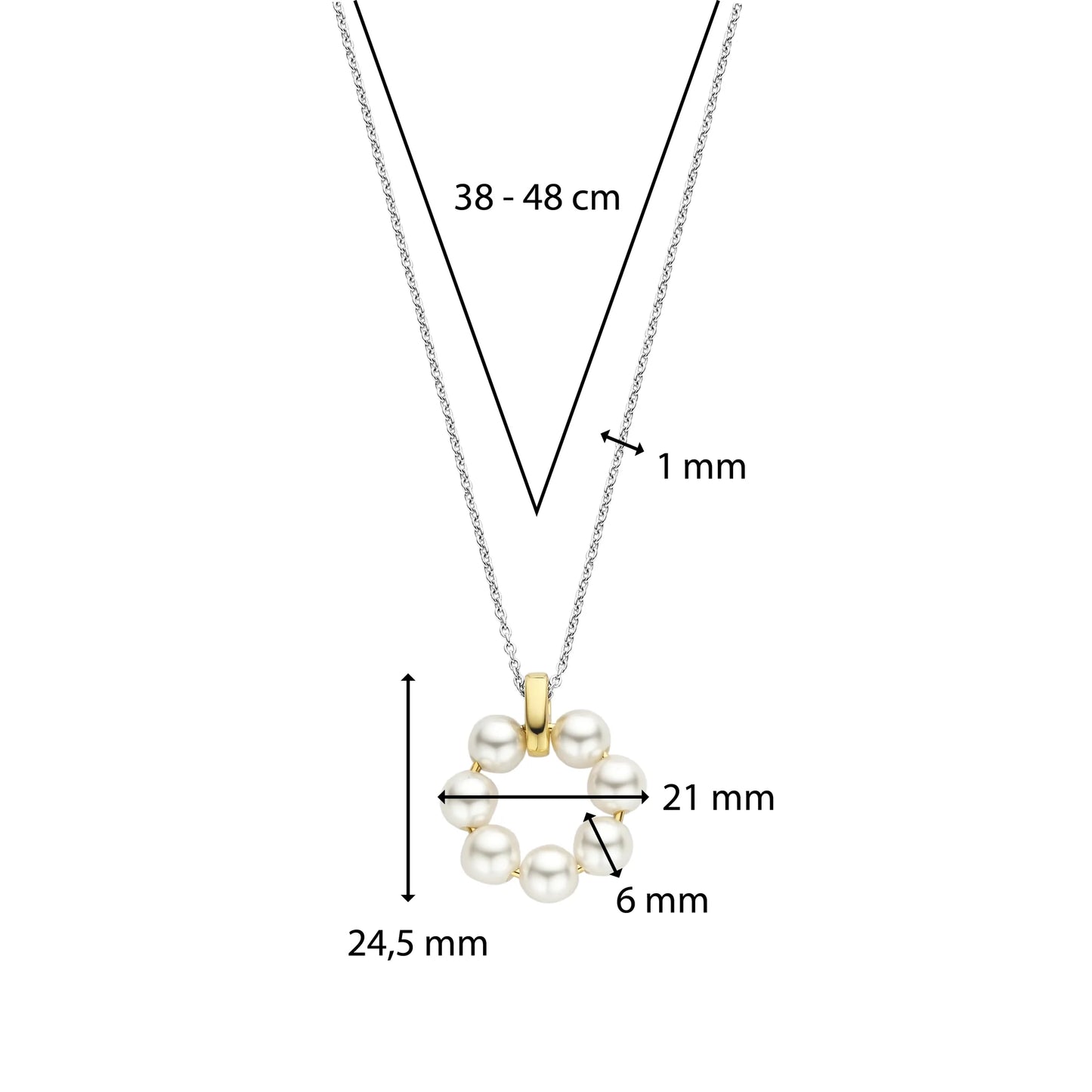 FLaunts a circle of lustrous white pearls | Ti Sento Milano | Luby