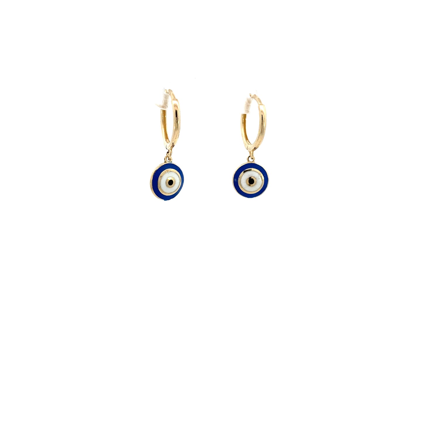14K Gold Turkish Eye Hoops Earrings | Luby Gold Collection | Luby