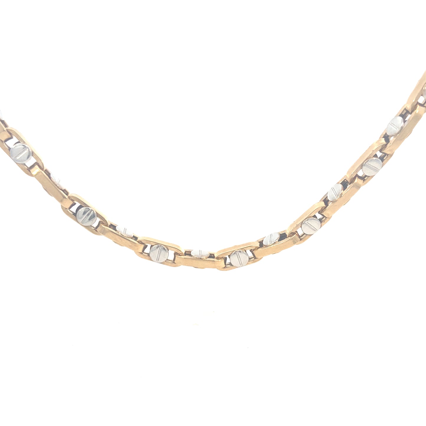 14k Gold Link with White Nail Chain | Luby Gold Collection | Luby