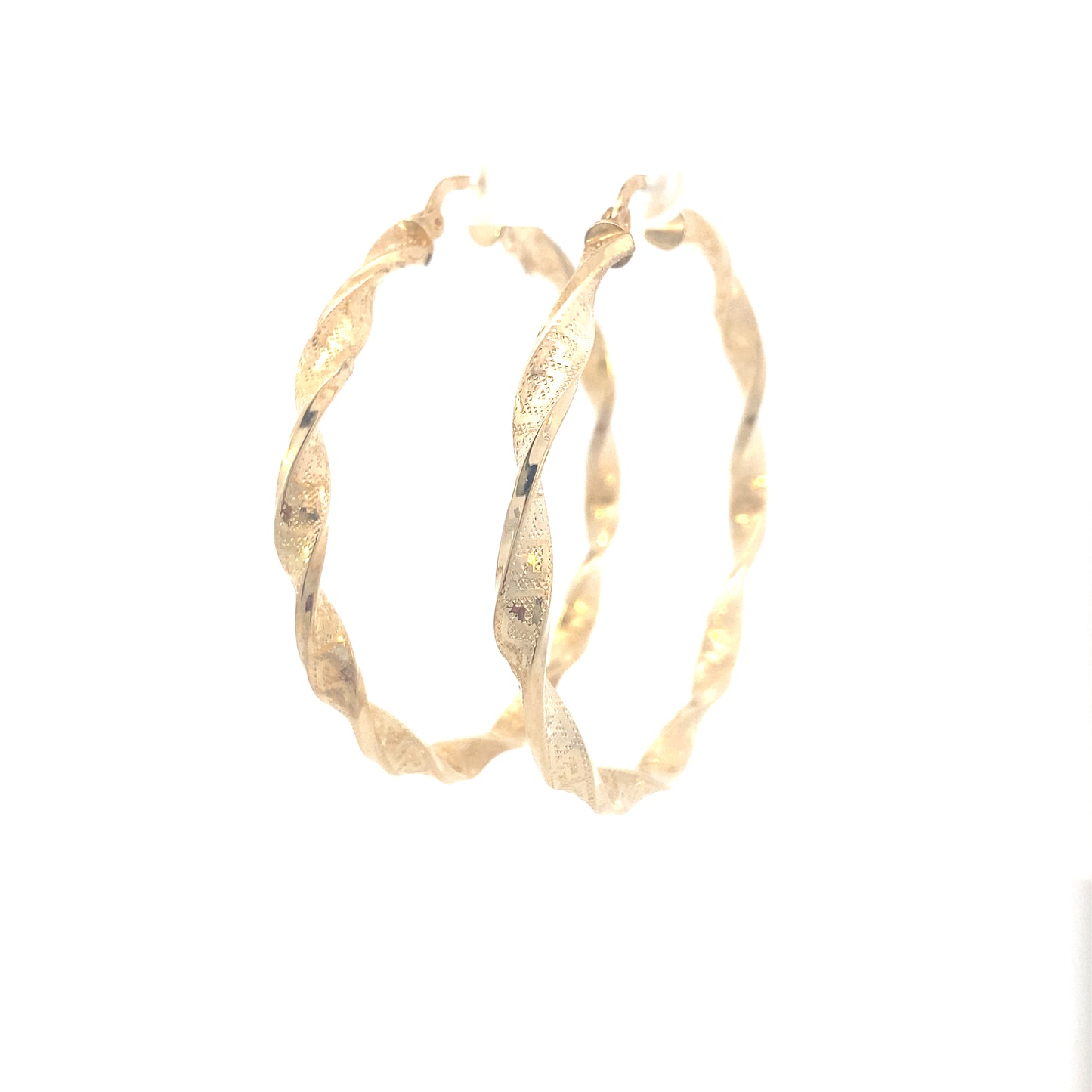 14K Big Twist Gold Hoop Earrings | Luby Gold Collection | Luby