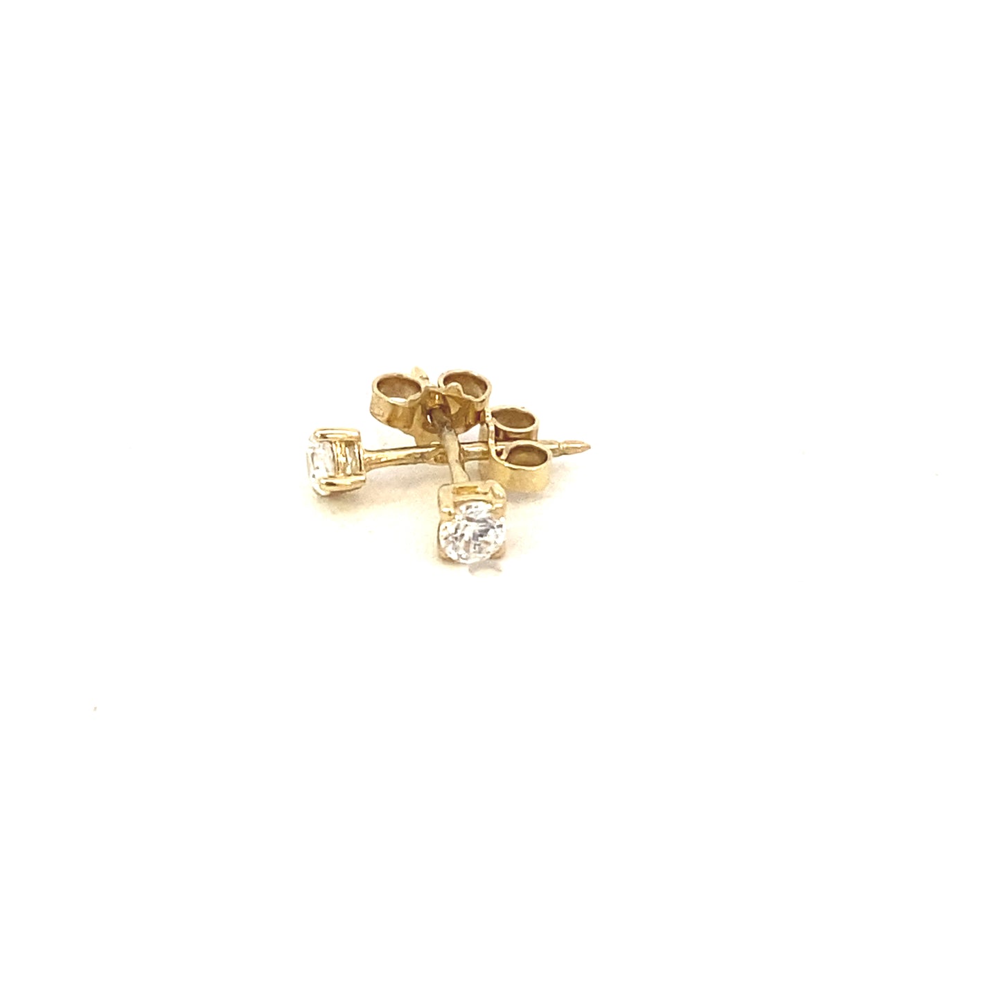 14K Clear Cz Studs | Luby Gold Collection | Luby