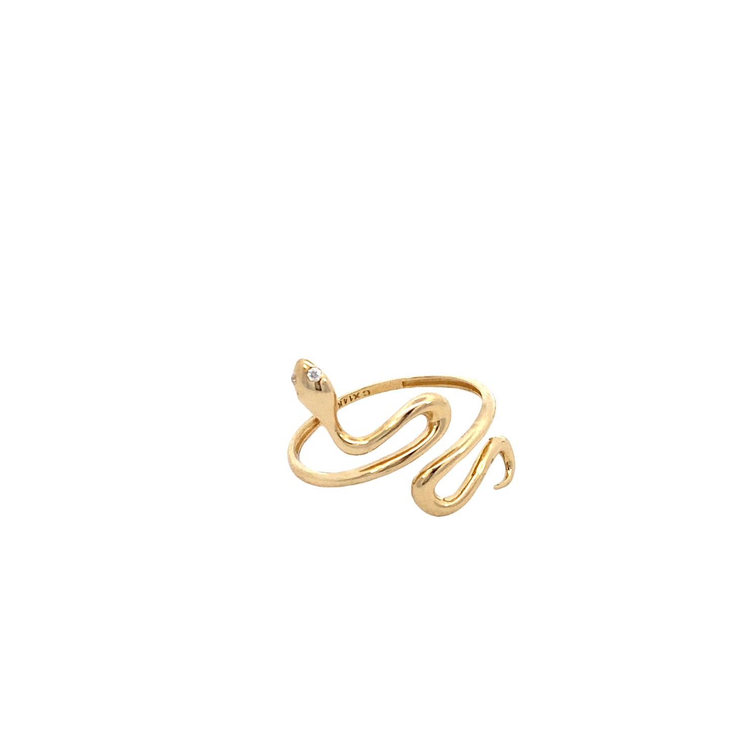 14K Gold Snake Ring with CZ | Luby Gold Collection | Luby