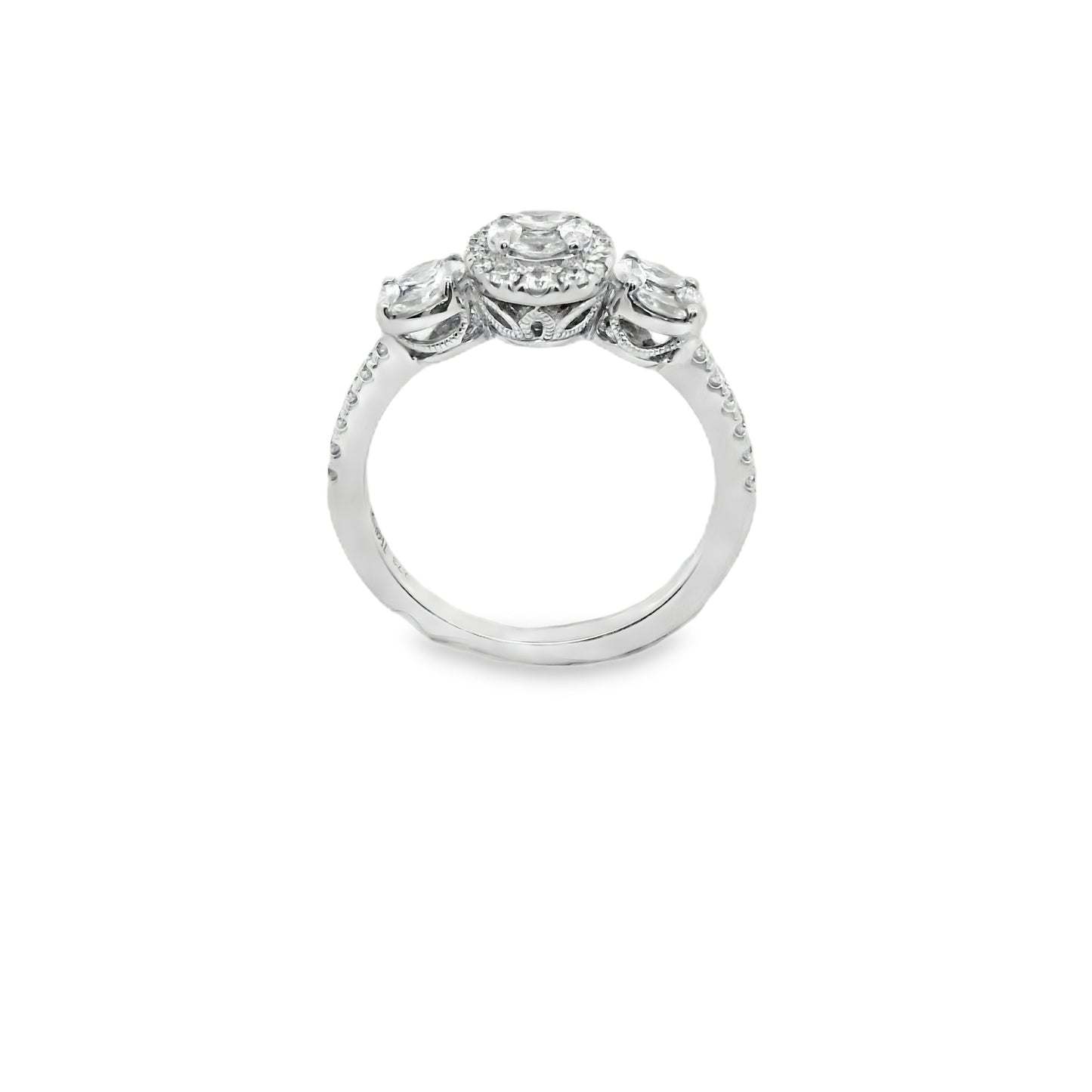 Zeghani White Gold Center Oval Engagement Ring | Zeghani | Luby