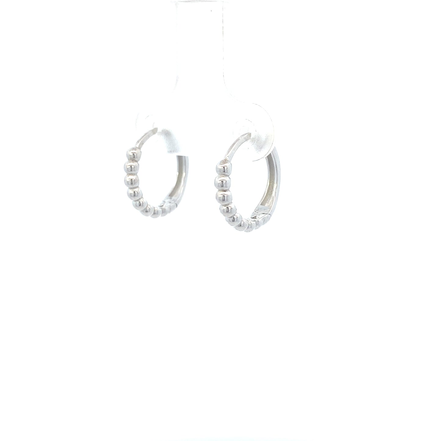 14K White Gold Dots Hoops | Luby Gold Collection | Luby