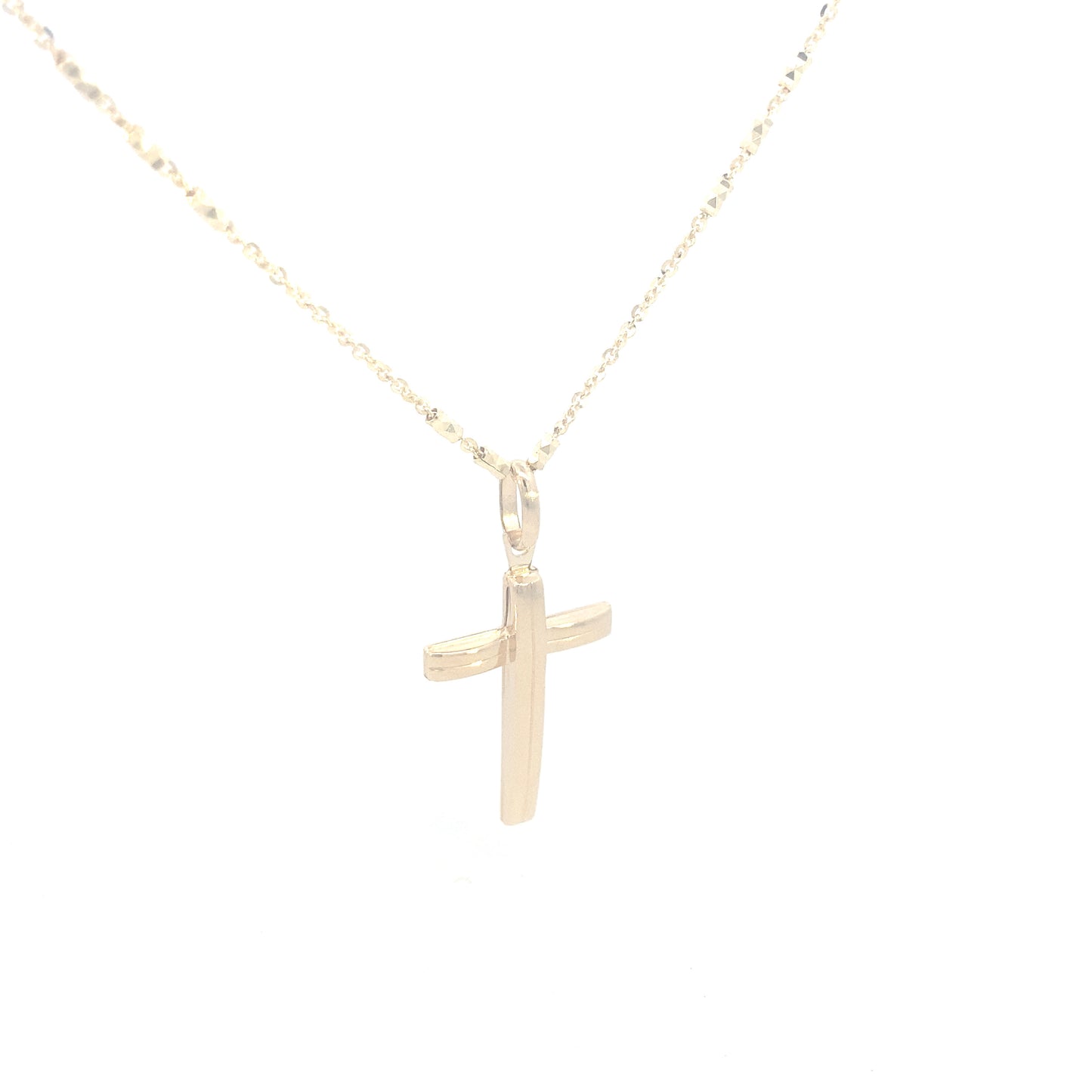 14K Gold One Line Cross | Luby Gold Collection | Luby