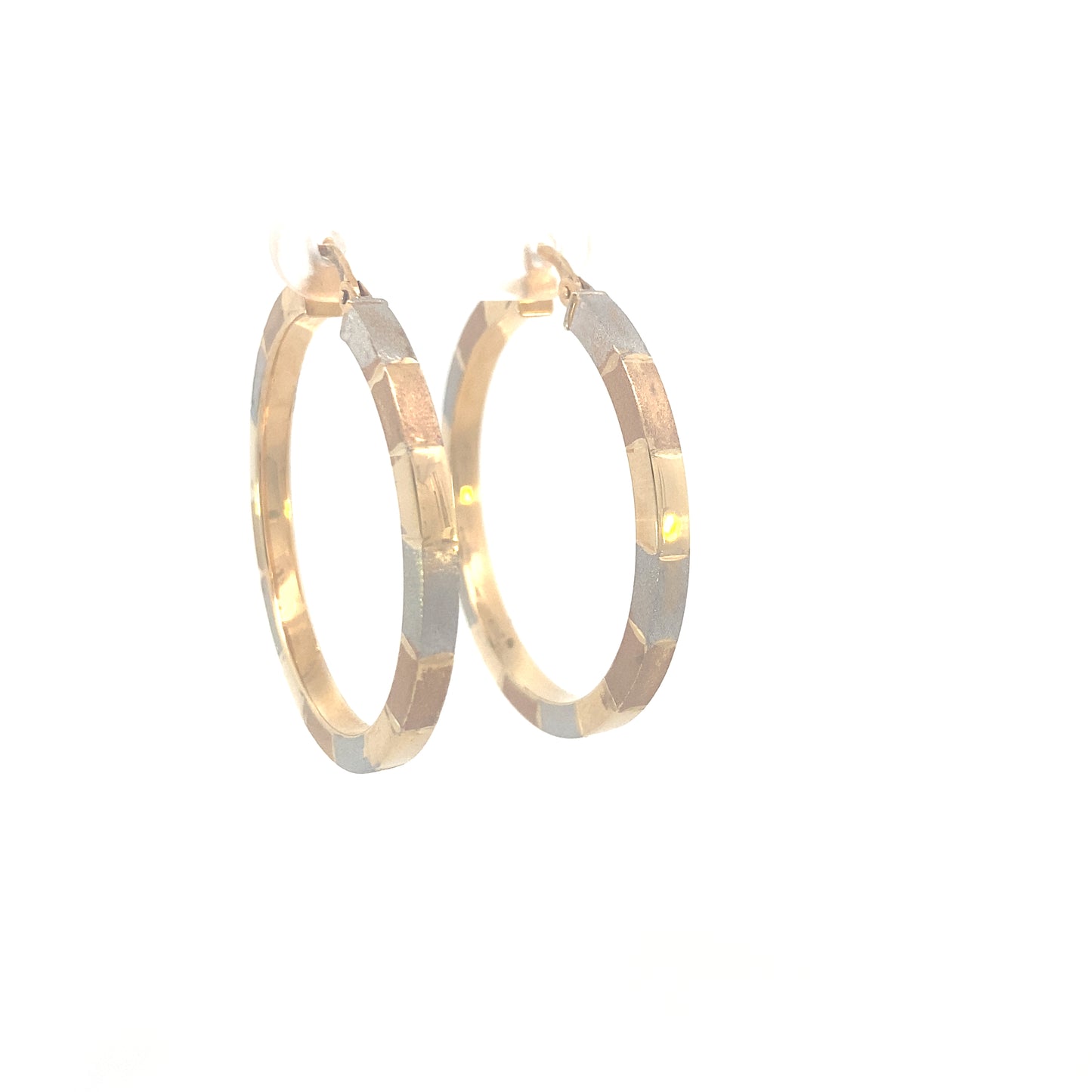 14K 3/C Gold Hoops Earrings | Luby Gold Collection | Luby