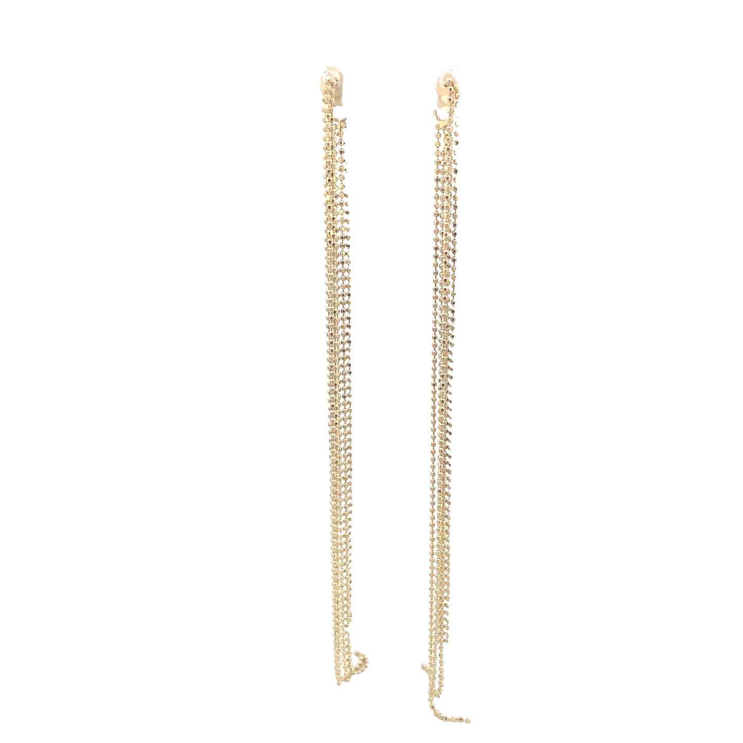 14K Gold Long Fashion Chain Earrings | Luby Gold Collection | Luby