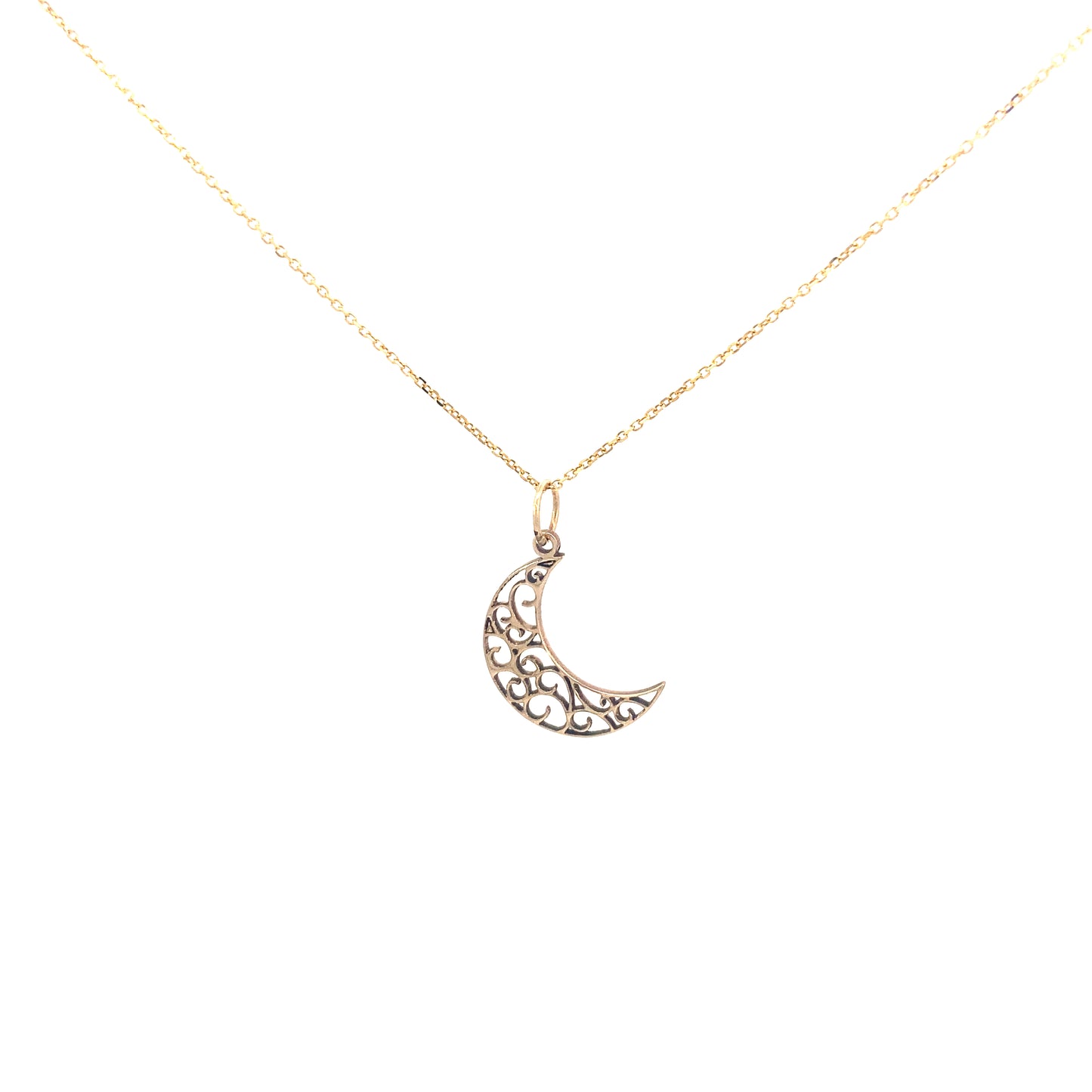 14K Gold Custom Vintage Moon Pendant | Luby Gold Collection | Luby
