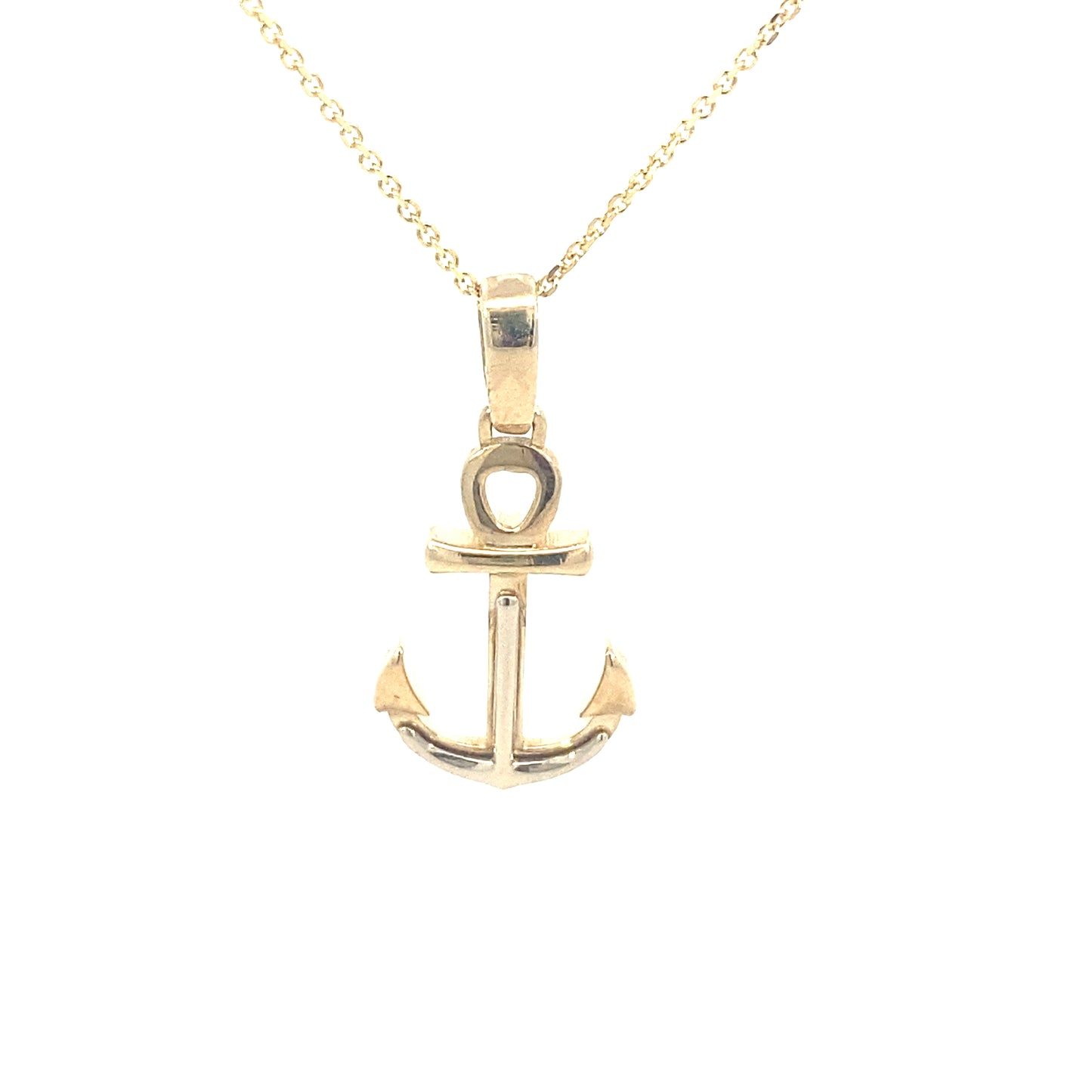 14K Gold Small Anchor Two Tone | Luby Gold Collection | Luby