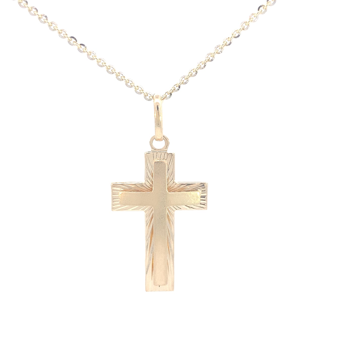 14K Gold Double Cross Pendant | Luby Gold Collection | Luby