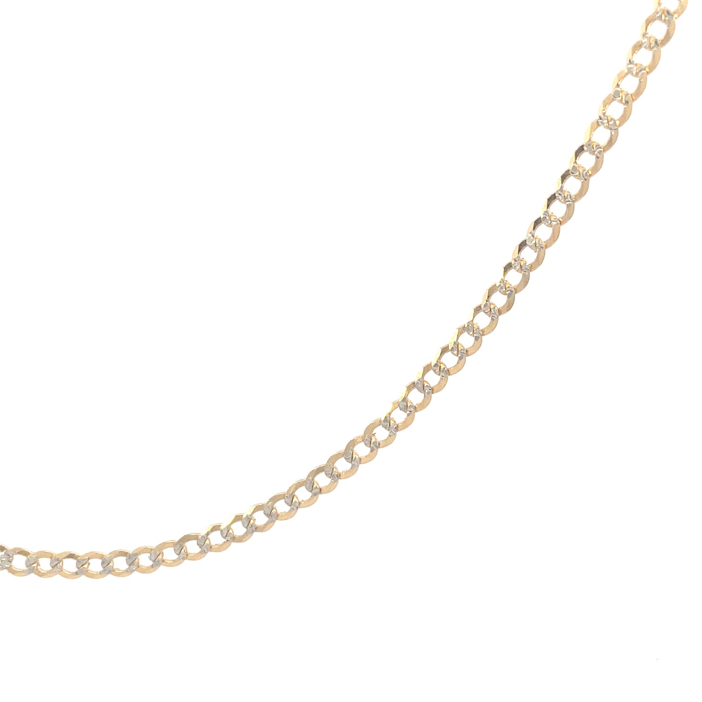 14K Gold Cuban Flat Two Tone Chain | Luby Gold Collection | Luby