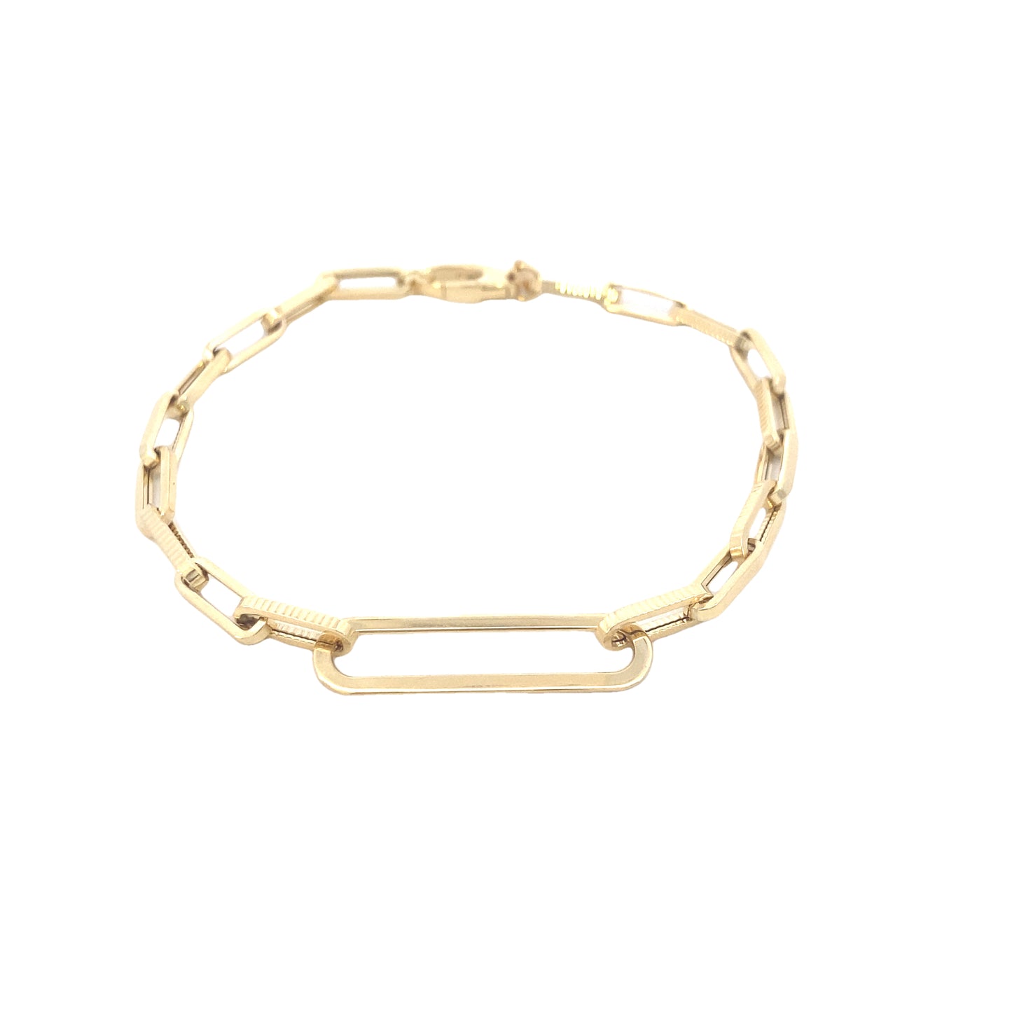 14k Gold Paper Clip Bracelet | Luby Gold Collection | Luby
