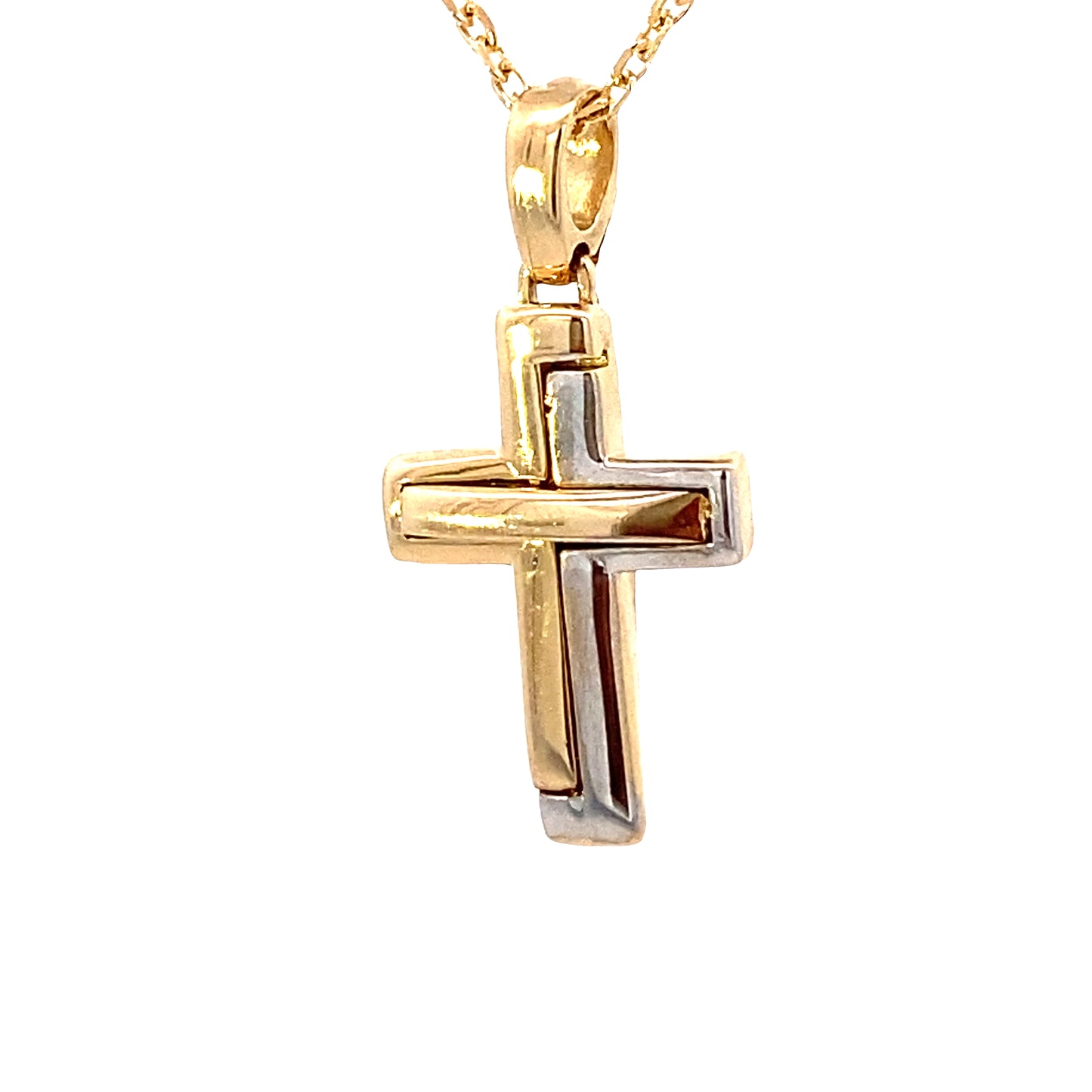 14K Gold 2T Relief Cross Pendant | Luby Gold Collection | Luby