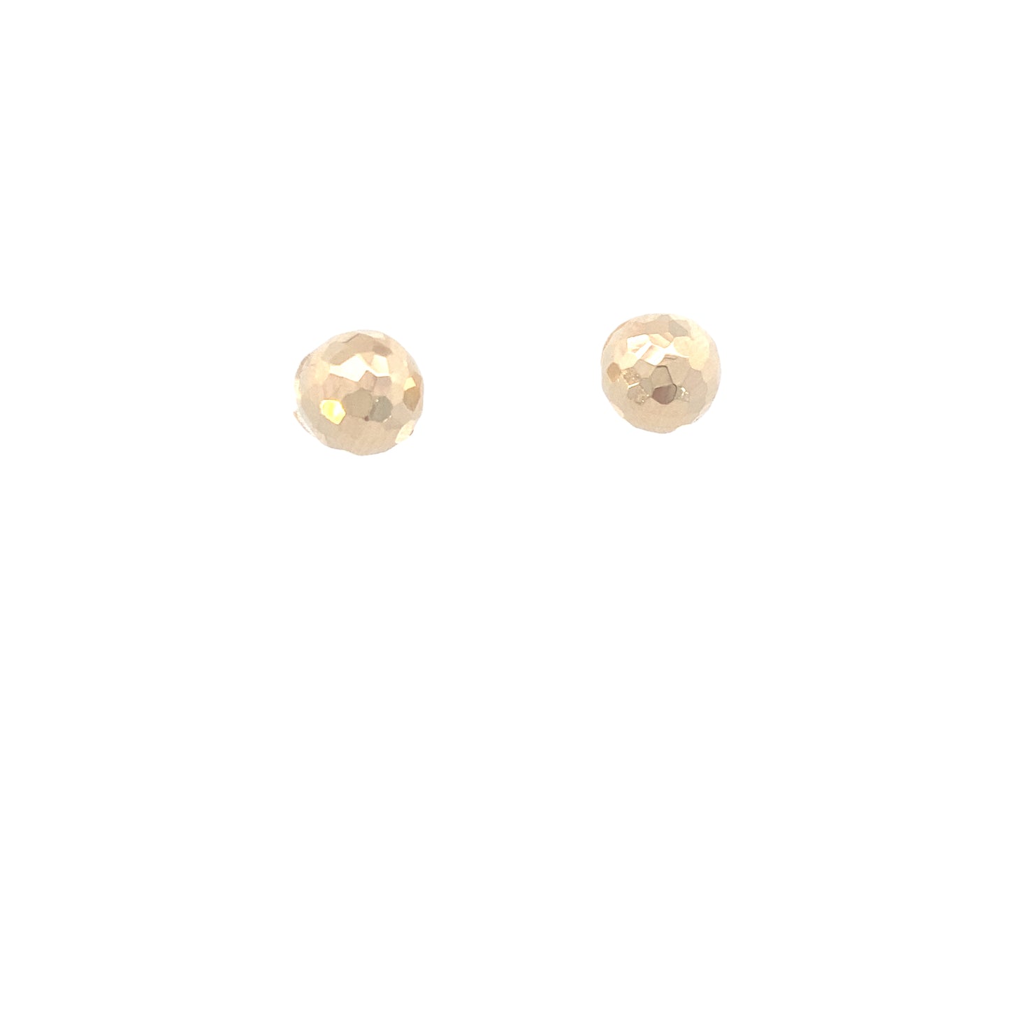 14K Gold Faceted Balls Stud Earrings | Luby Gold Collection | Luby