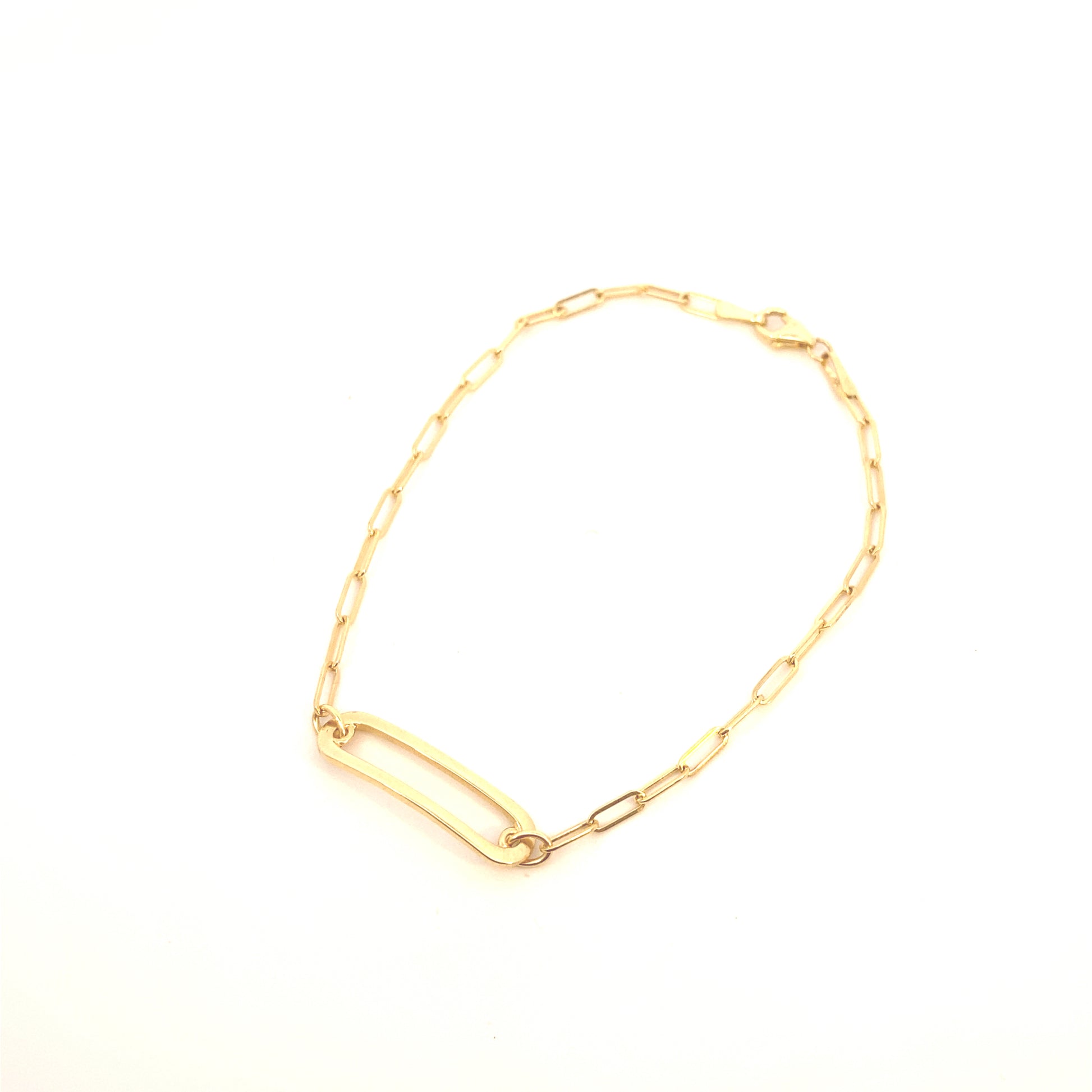 14K Gold Big Paper Clip Link Bracelet | Luby Gold Collection | Luby 