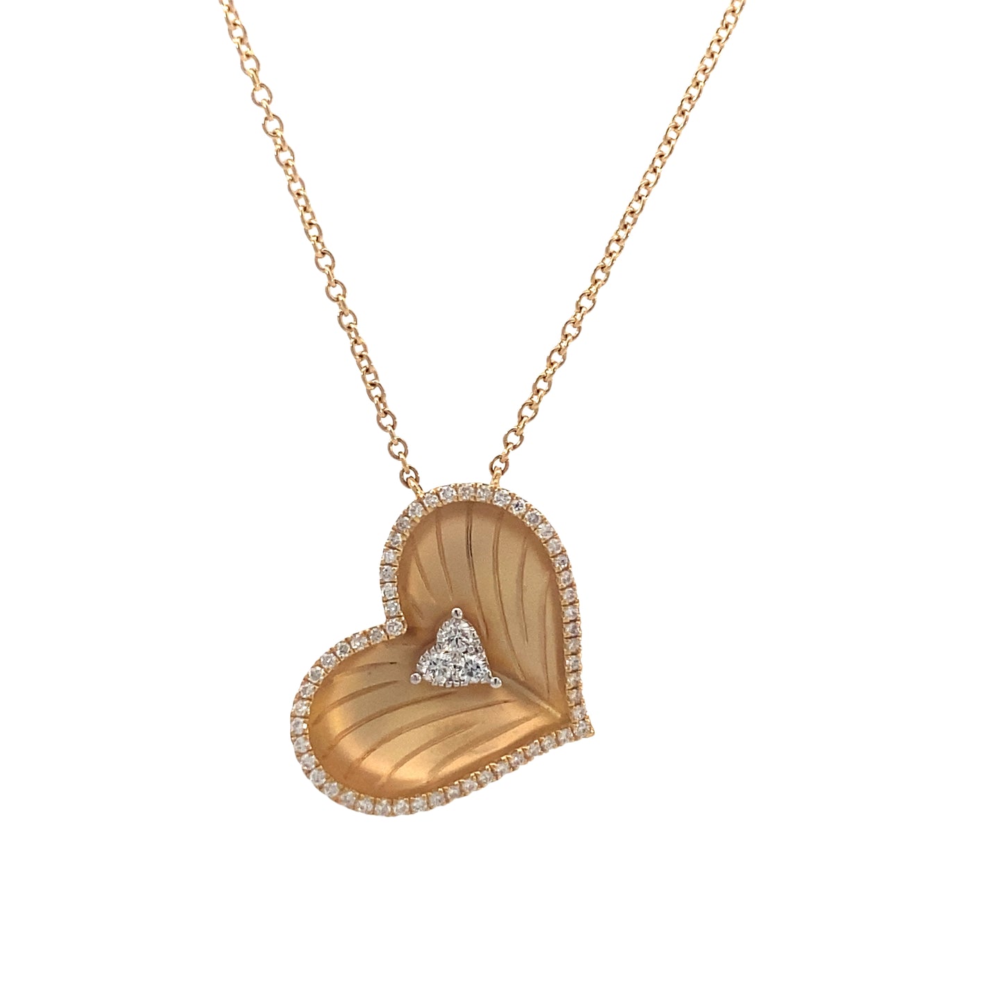 18K Gold and Diamond Enchanting Love Embrace Heart-Shaped Pendant | Luby Gold Collection | Luby