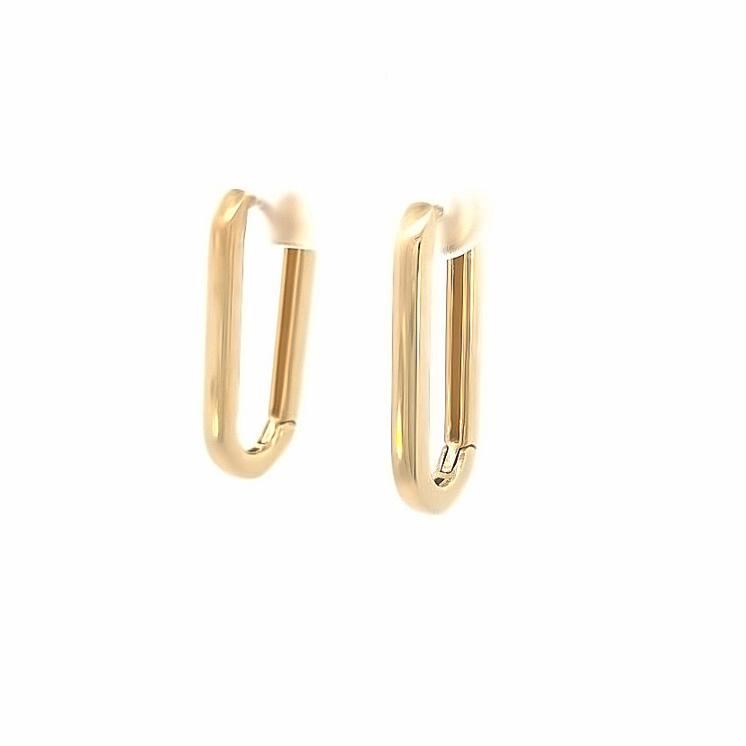14K Gold Long Paper Clip Earring | Luby Gold Collection | Luby