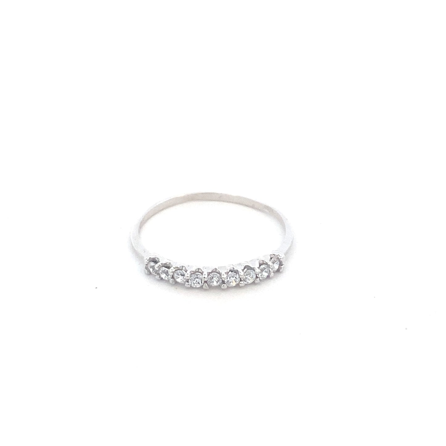 14K White Gold Elevated CZ Elegance Band | Luby Gold Collection | Luby