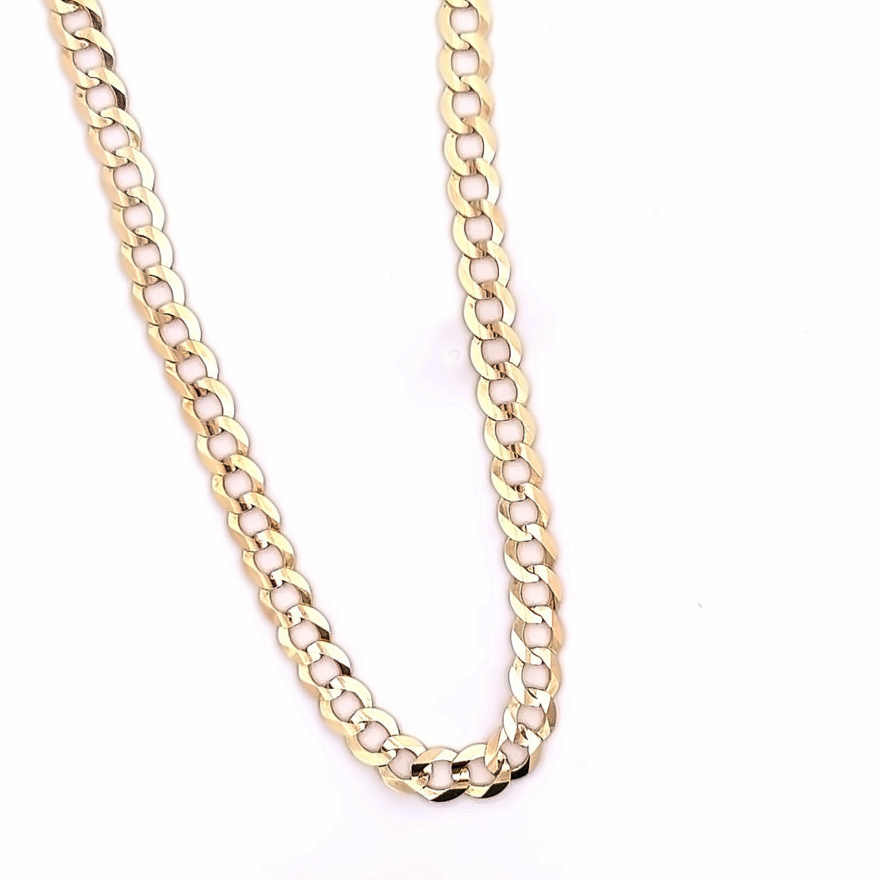 14K Gold Flat Cuban Solid Chain | Luby Gold Collection | Luby