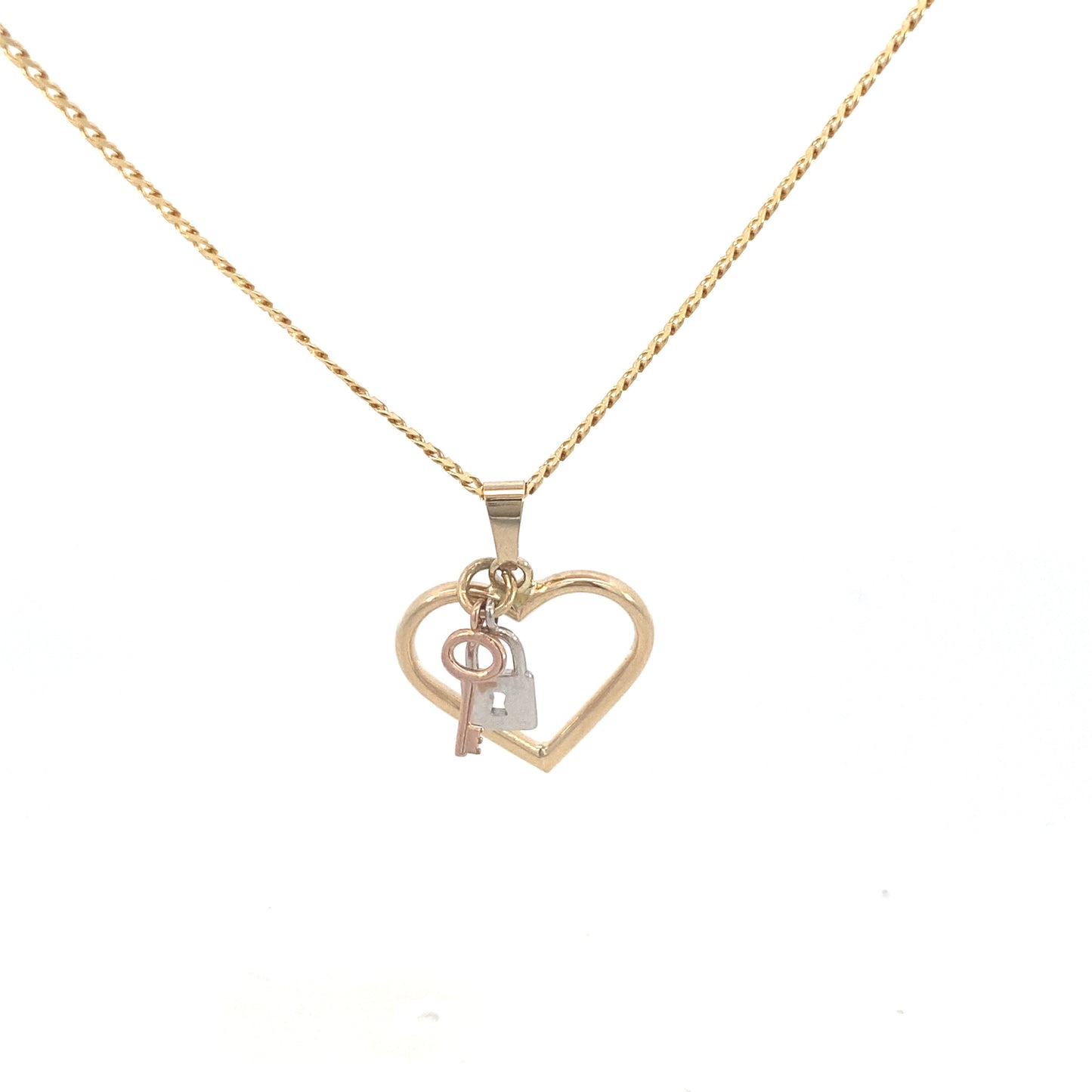 14k Gold Love, Key, Lock Pendant | Luby Gold Collection | Luby
