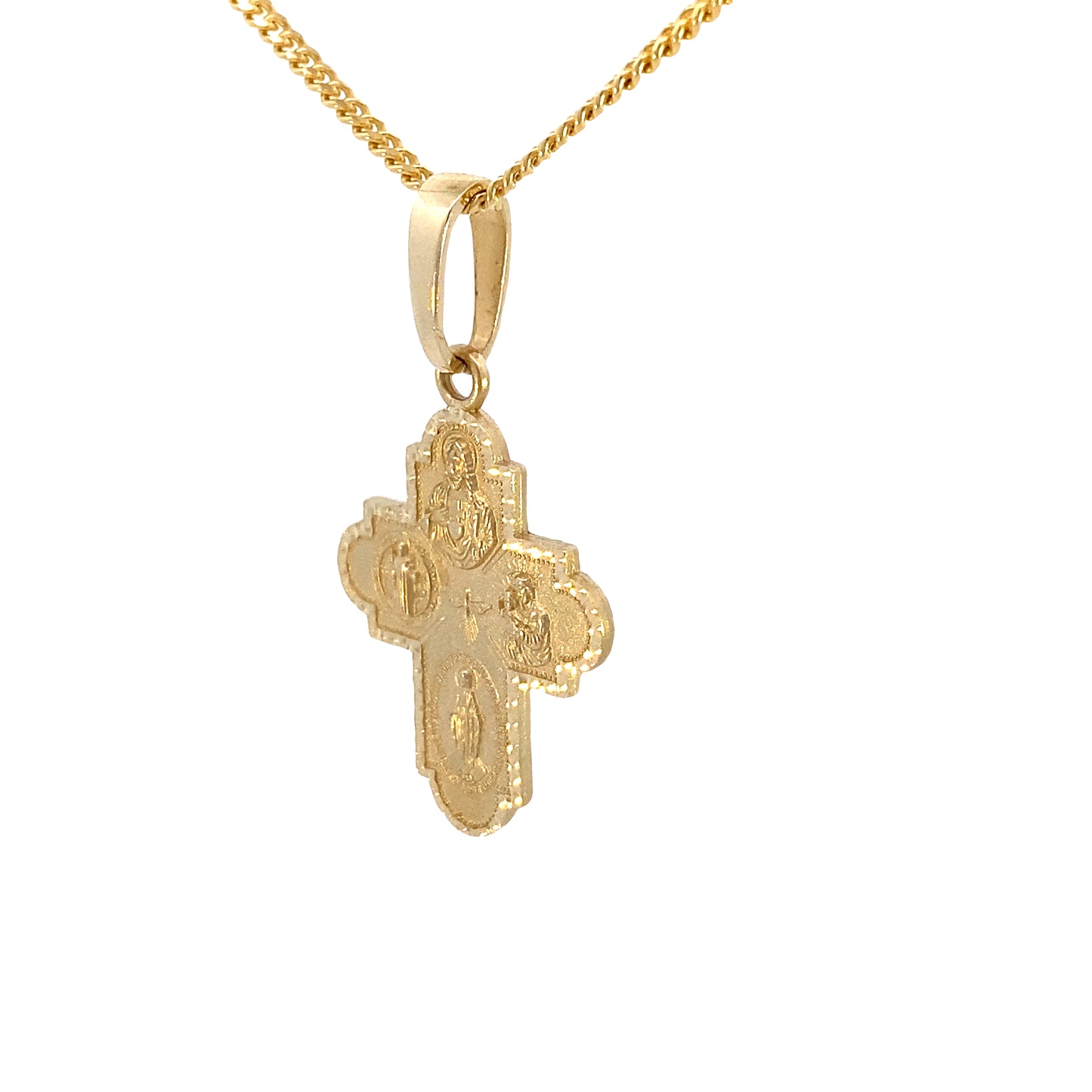 14K Gold Multi Image Cross Pendant | Luby Gold Collection | Luby