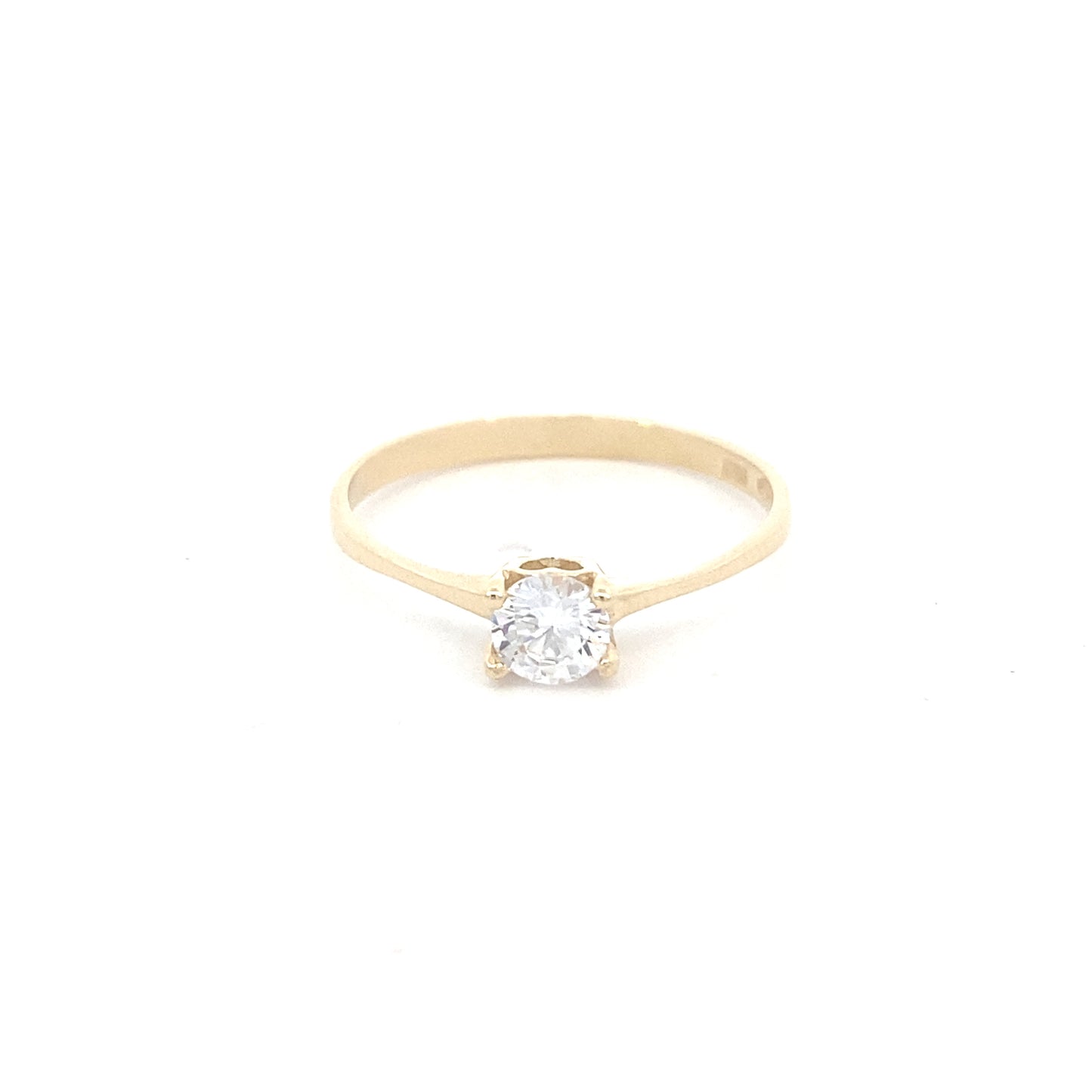 14K Gold Radiant Solitaire Ring With Cubic Zirconia | Luby Gold Collection | Luby
