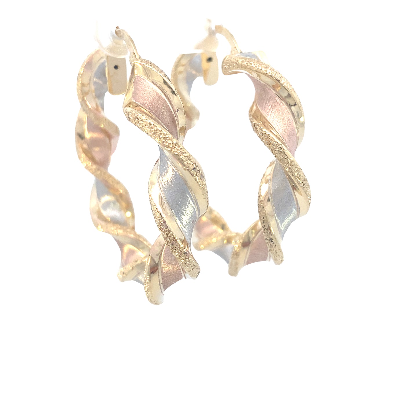 14K Gold 3/C Twist Bold Hoops | Luby Gold Collection | Luby