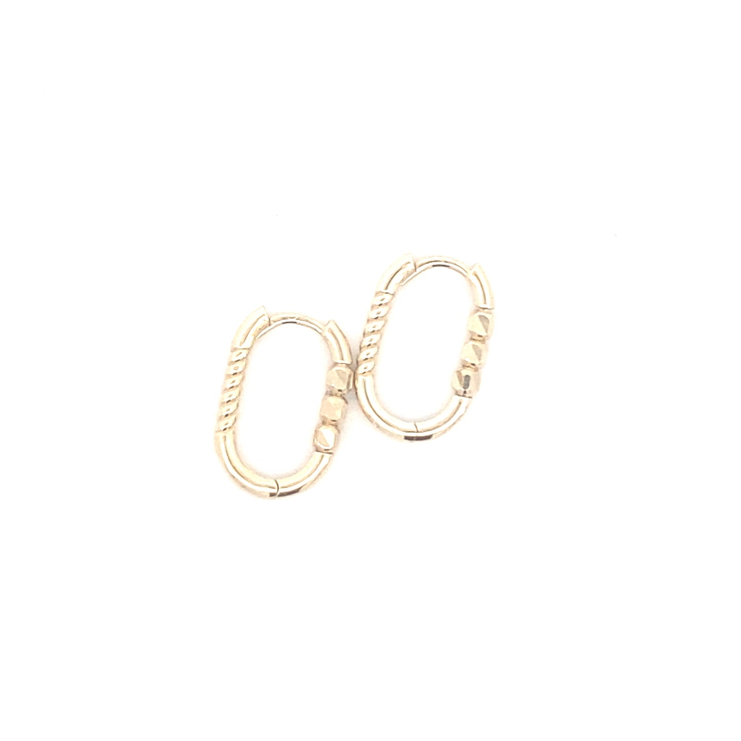 14K Gold Twist and Dots Hoops Earrings | Luby Gold Collection | Luby