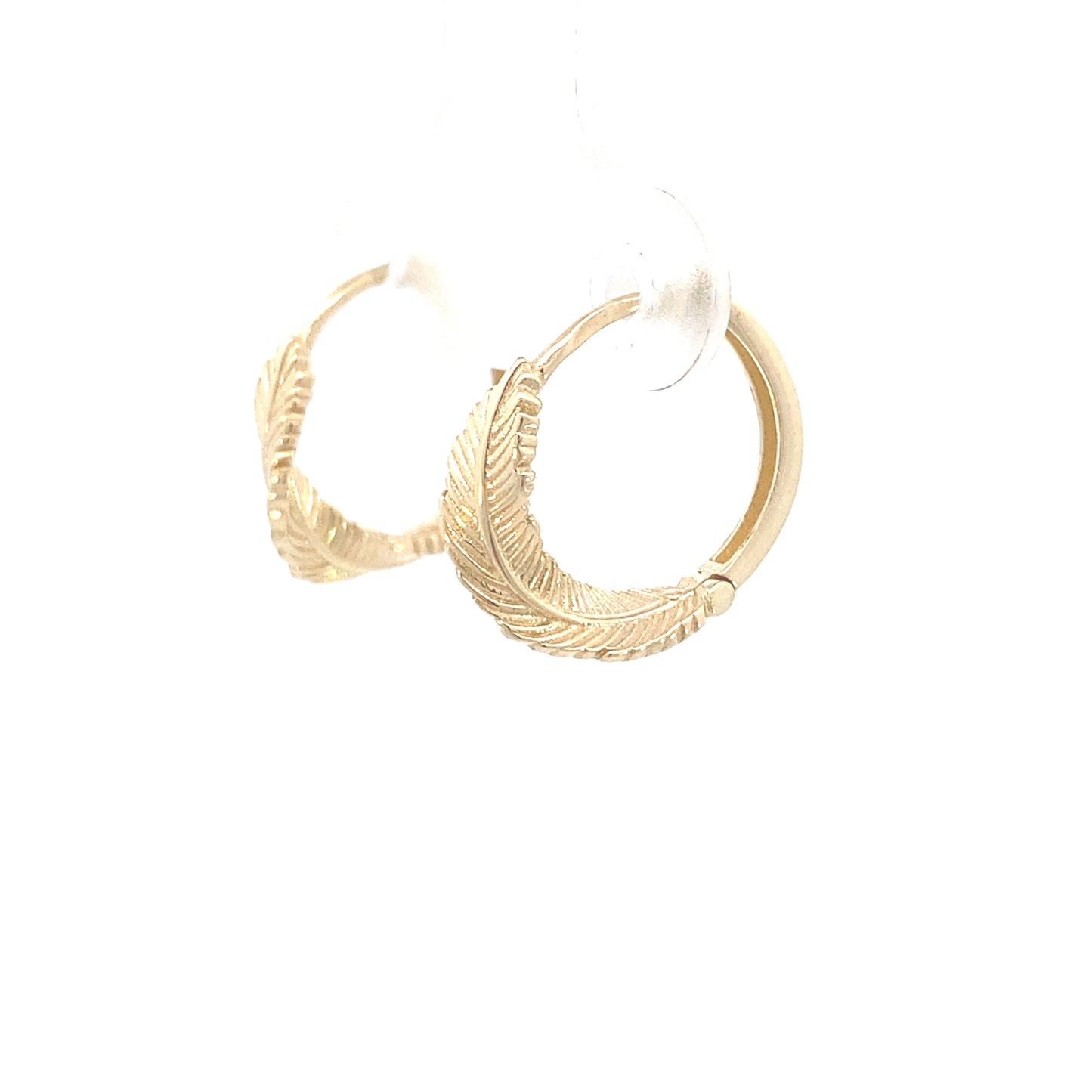 14K Gold Feather Hoops | Luby Gold Collection | Luby