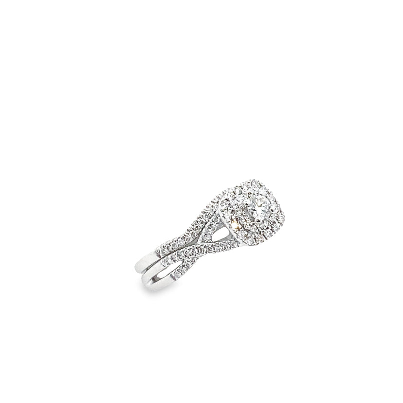 14K White Gold Diamond Bridal Ring 0.50ct | Luby Diamond Collection | Luby